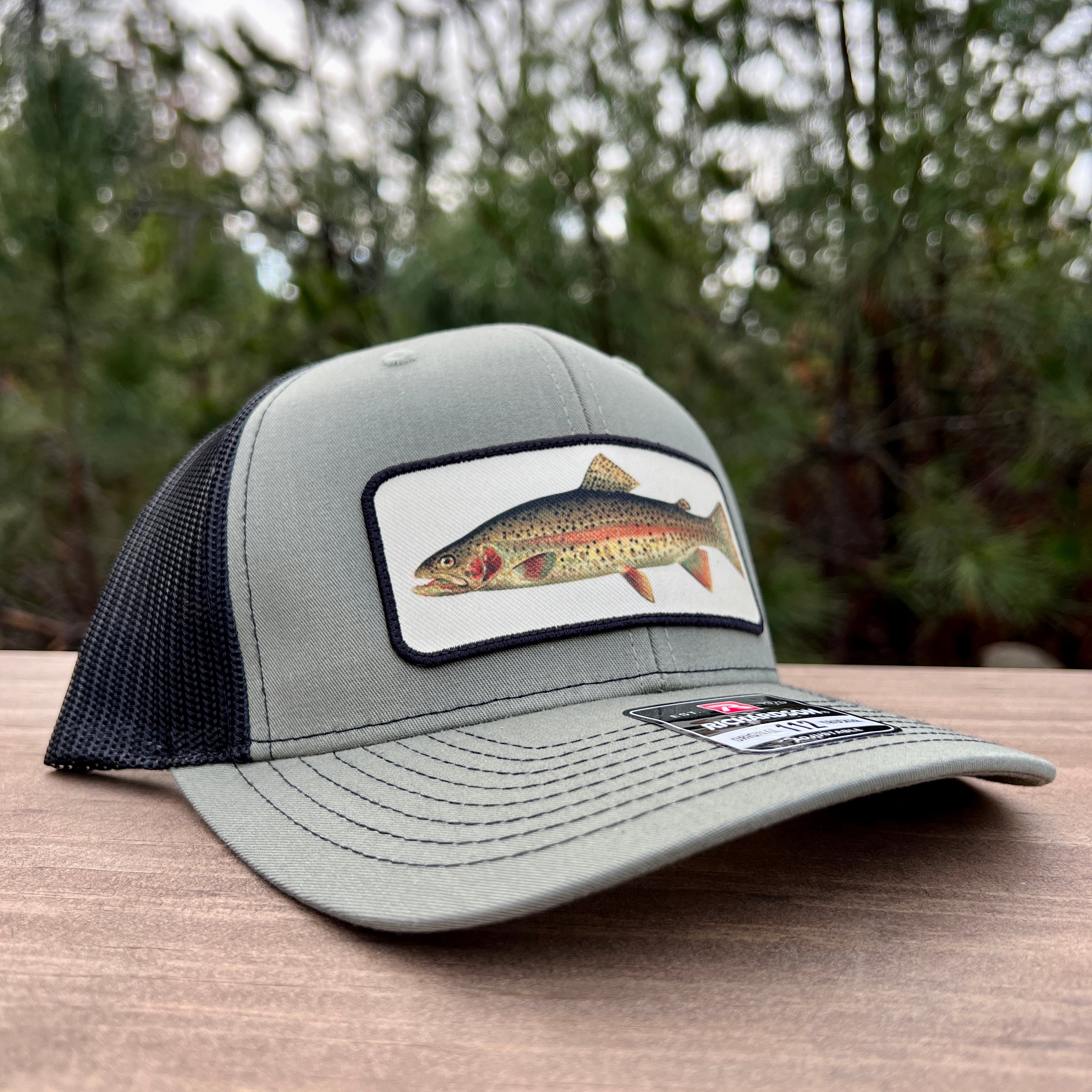 Rainbow Trout Fishing Hat - Richardson Loden Green/Black-Hats-208 Tees Wholesale, Idaho