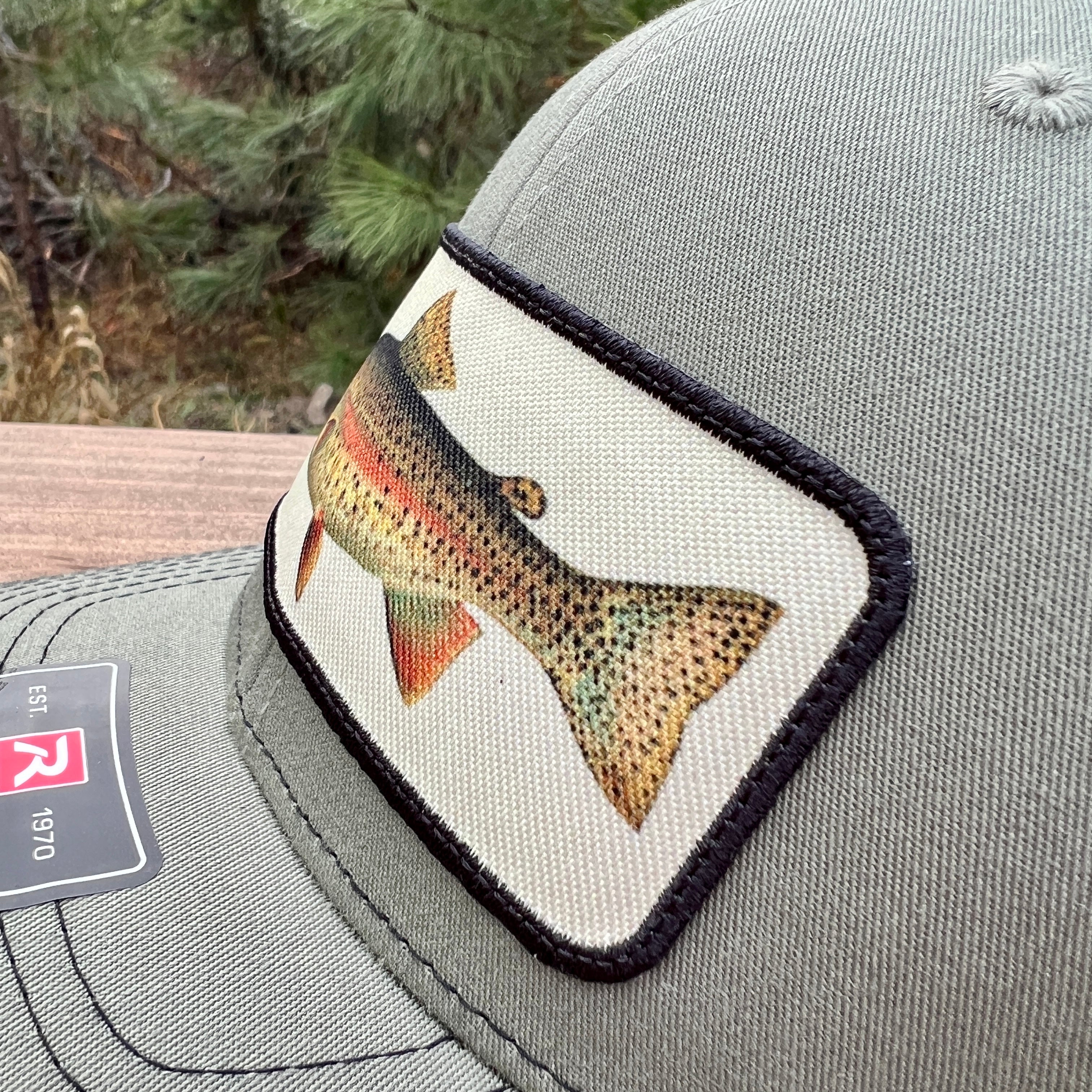 Rainbow Trout Fishing Hat - Richardson Loden Green/Black-Hats-208 Tees Wholesale, Idaho