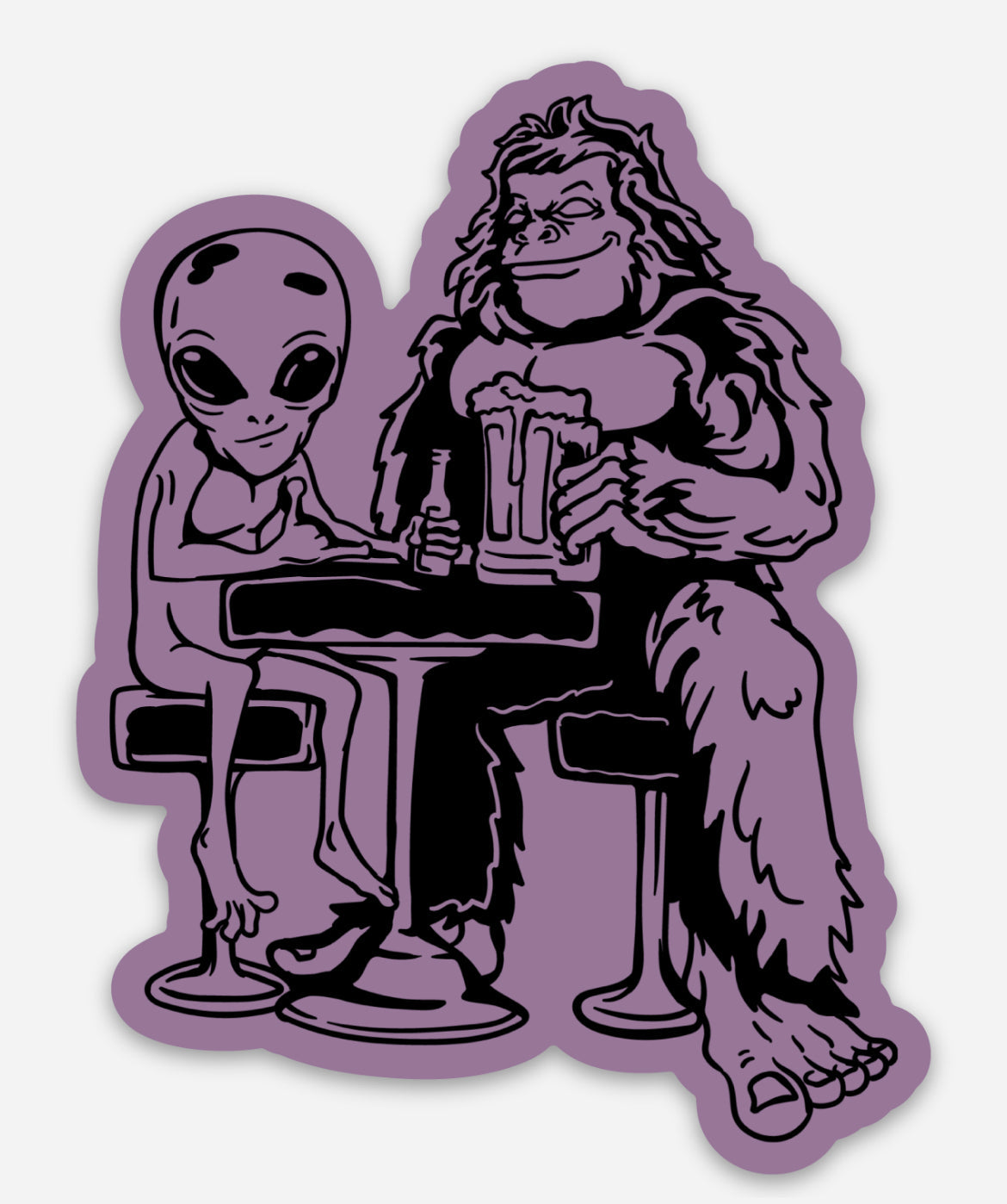 Bigfoot Alien Sticker-Sticker-208 Tees Wholesale, Idaho