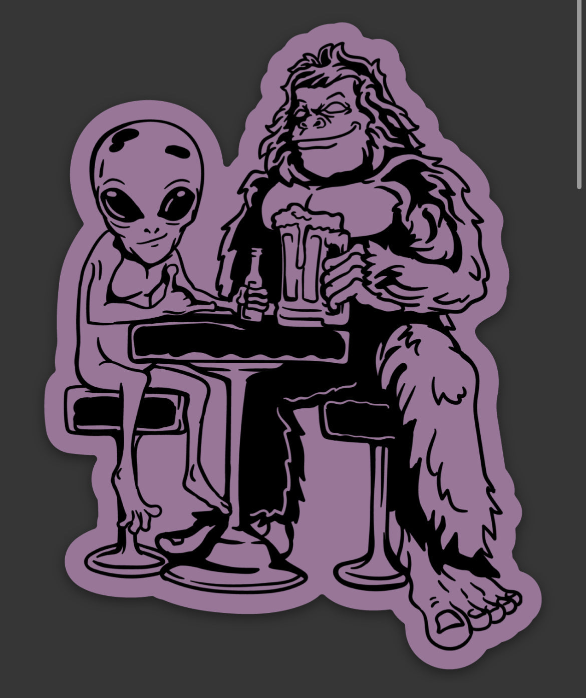 Bigfoot Alien Sticker-Sticker-208 Tees Wholesale, Idaho