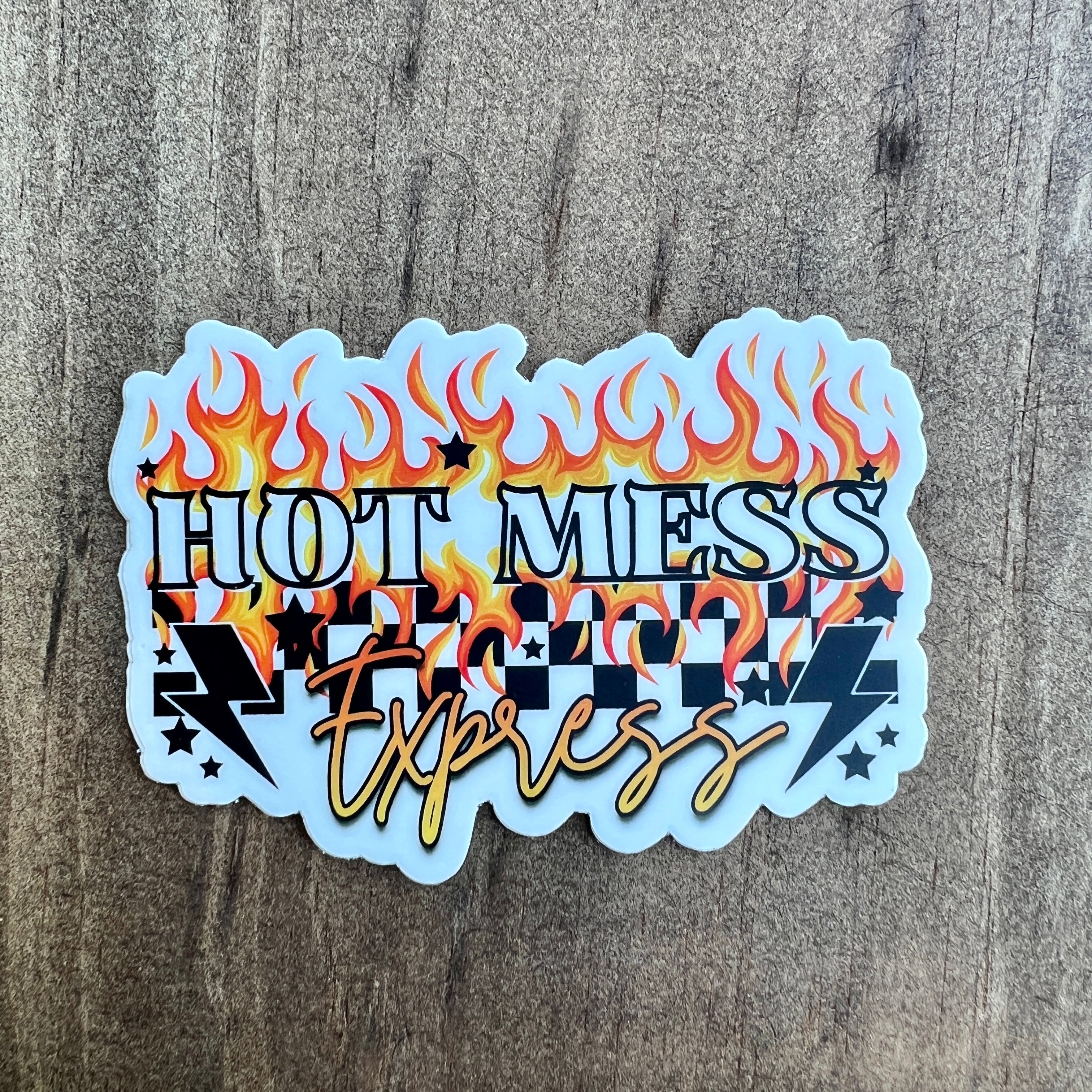 Hot Mess Sticker-Sticker-208 Tees Wholesale, Idaho