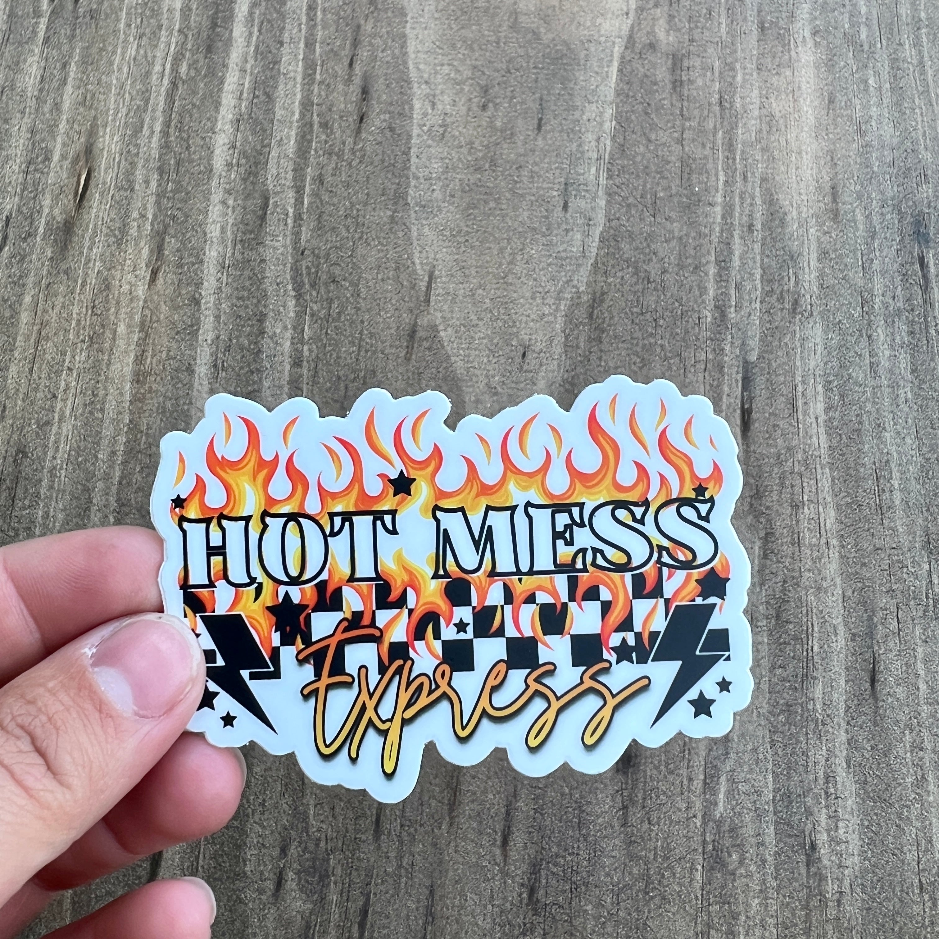 Hot Mess Sticker-Sticker-208 Tees Wholesale, Idaho