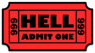 Ticket To Hell Sticker Decal-Sticker-208 Tees Wholesale, Idaho