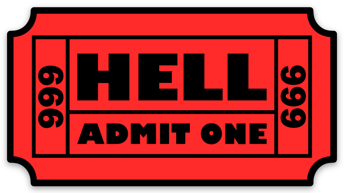 Ticket To Hell Sticker Decal-Sticker-208 Tees Wholesale, Idaho