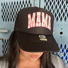 Mama Pink Checkered Otto Foam Front Trucker Hat-Hats-208 Tees Wholesale, Idaho