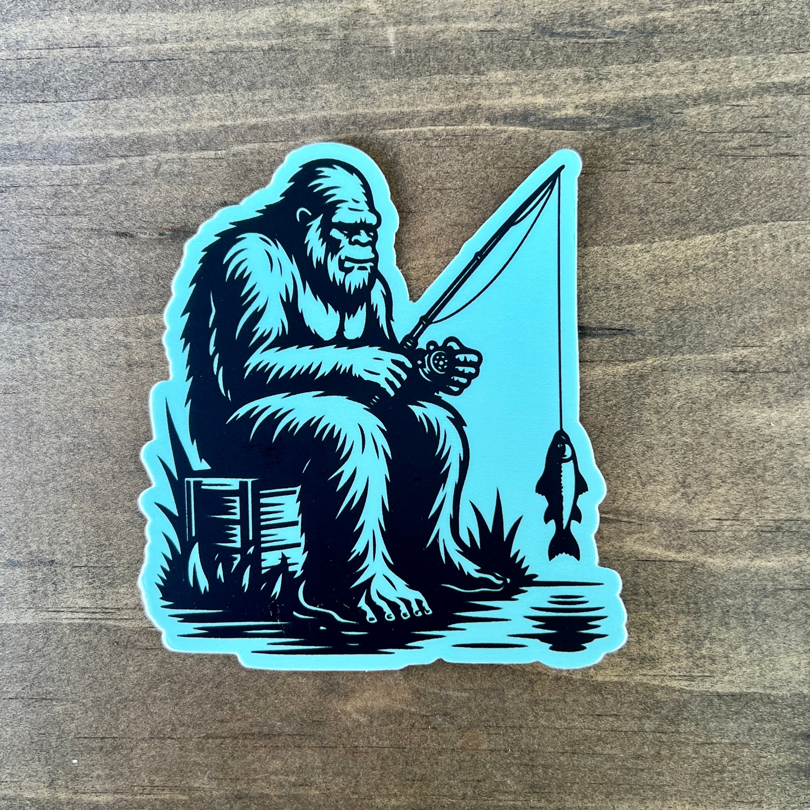 Bigfoot Fishing Sticker-Sticker-208 Tees Wholesale, Idaho