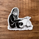 Bigfoot Roasting Marshmallow Sticker-Sticker-208 Tees Wholesale, Idaho