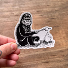 Bigfoot Roasting Marshmallow Sticker-Sticker-208 Tees Wholesale, Idaho