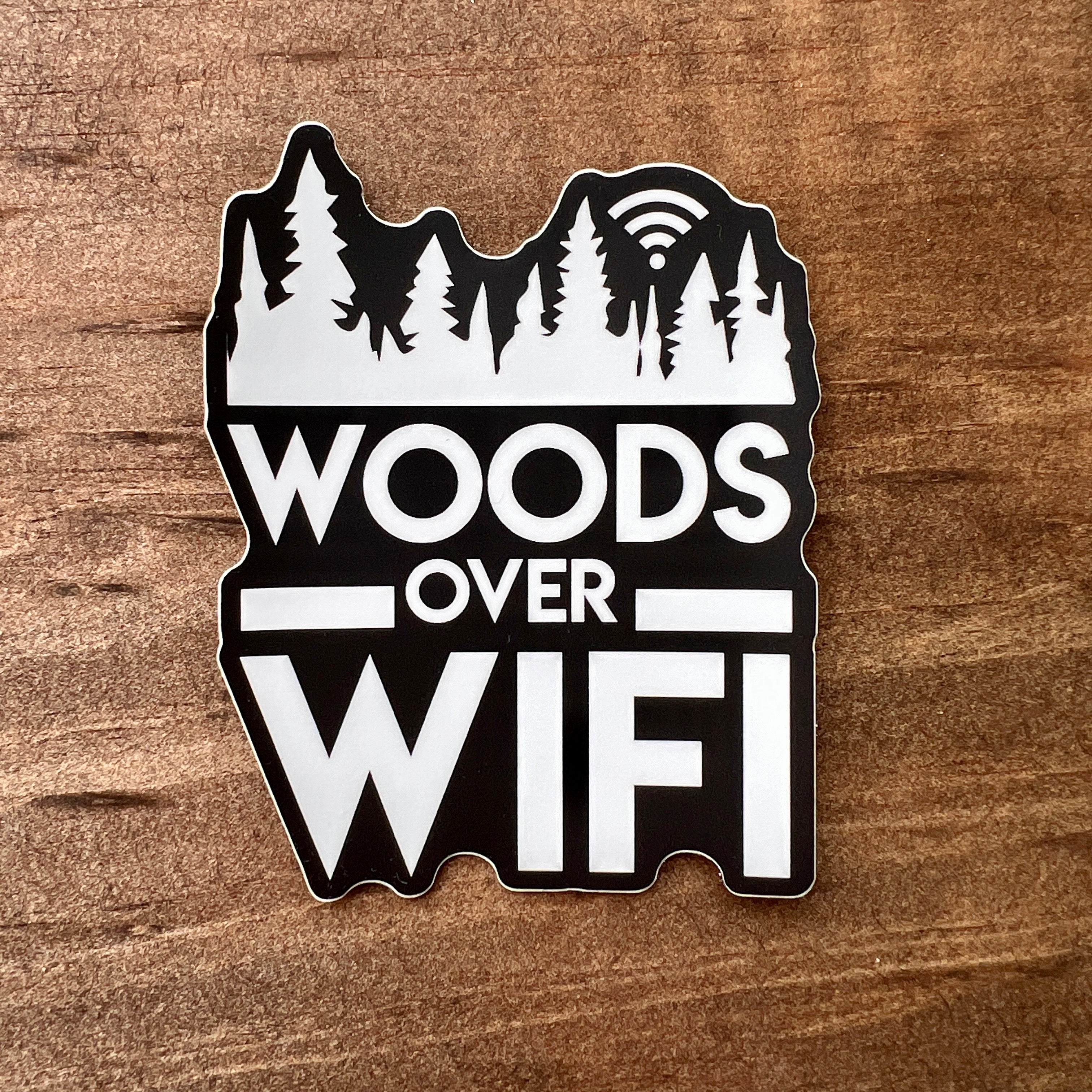 Woods Over Wifi Sticker-Sticker-208 Tees Wholesale, Idaho