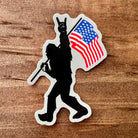 Bigfoot Carrying Flag Sticker-Sticker-208 Tees Wholesale, Idaho