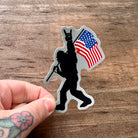 Bigfoot Carrying Flag Sticker-Sticker-208 Tees Wholesale, Idaho