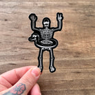 Skeleton Swimming Sticker-Sticker-208 Tees Wholesale, Idaho