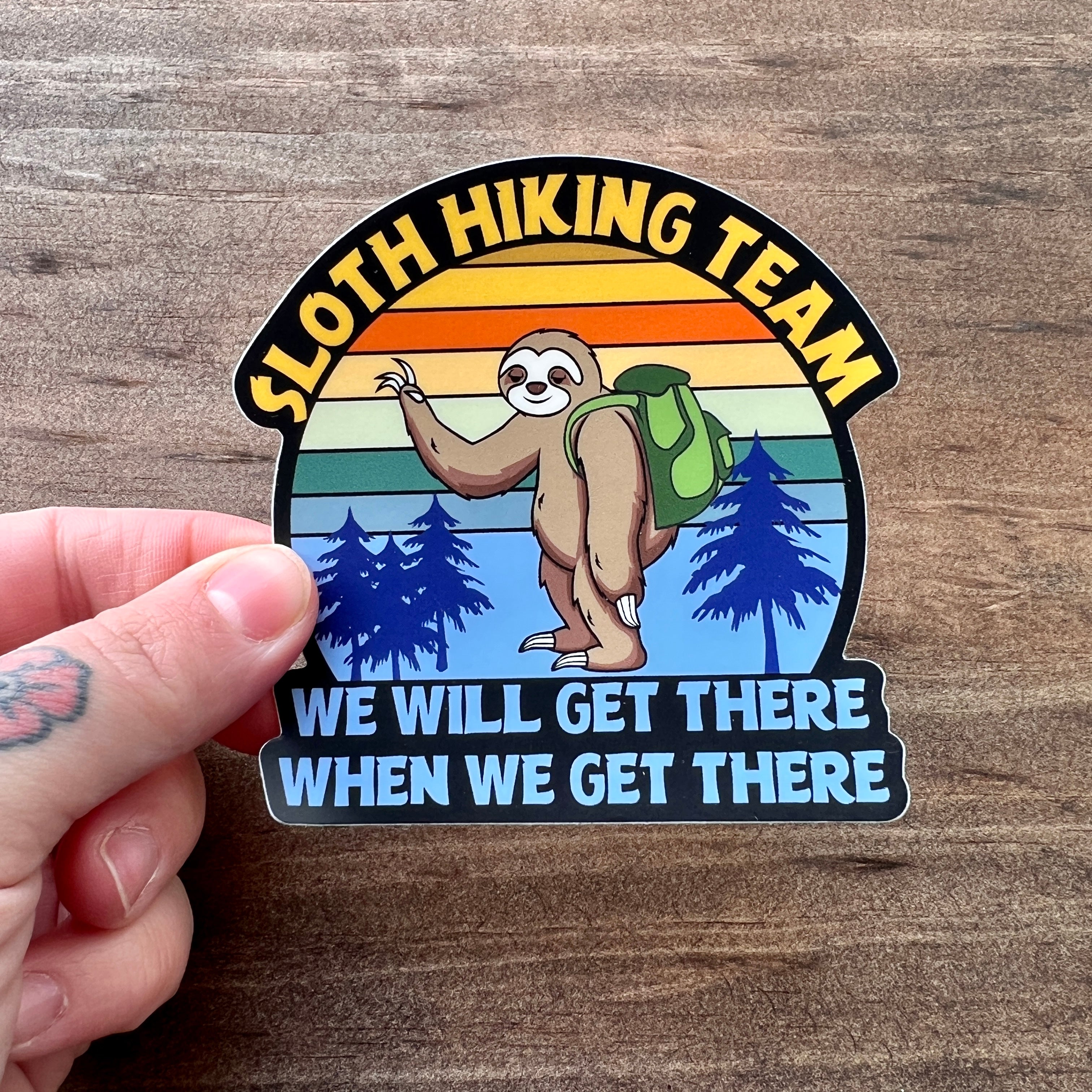 Sloth Hiking Team Sticker-Sticker-208 Tees Wholesale, Idaho