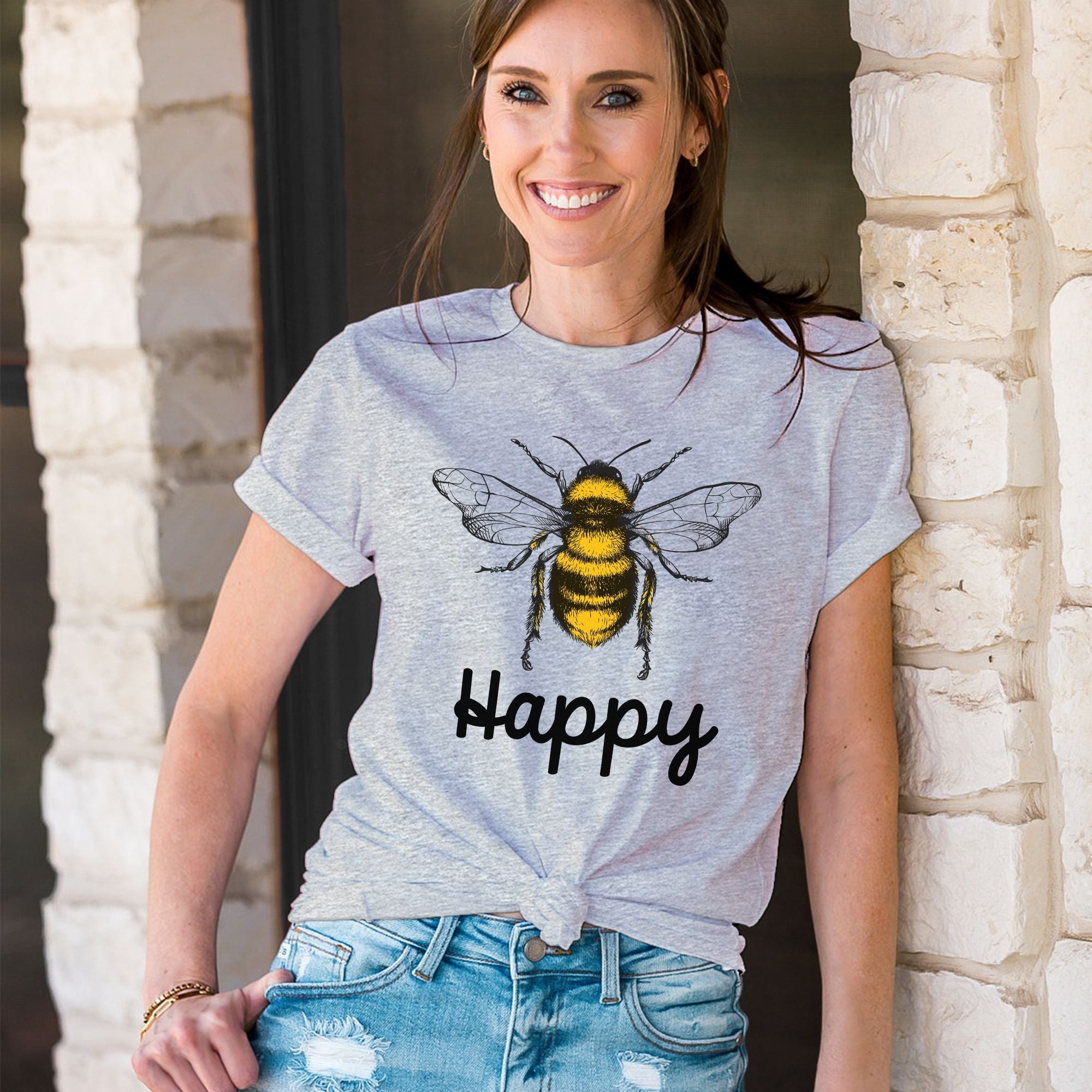 Bee Happy Shirt *UNISEX FIT*-208 Tees Wholesale, Idaho