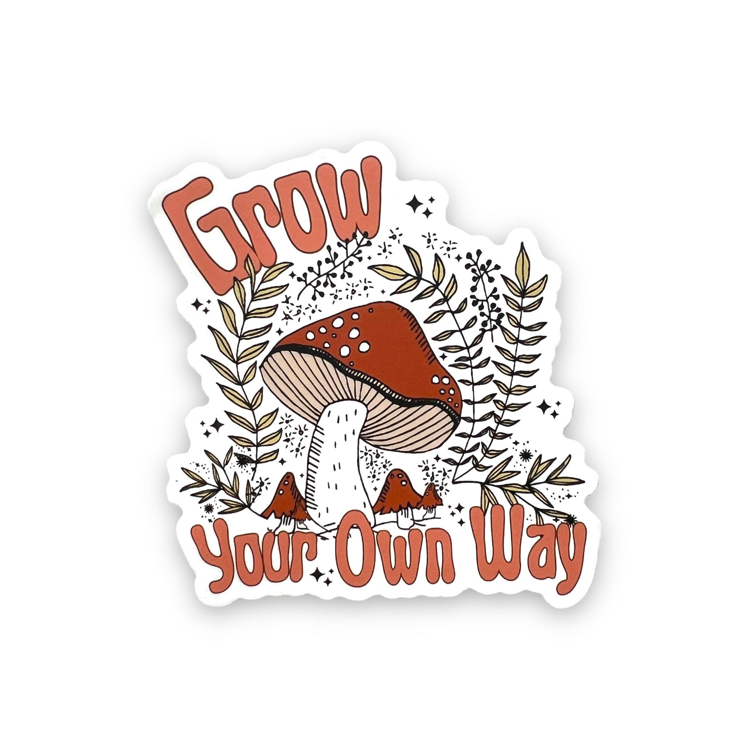 Grow Your Own Way Mushroom Sticker-Sticker-208 Tees Wholesale, Idaho