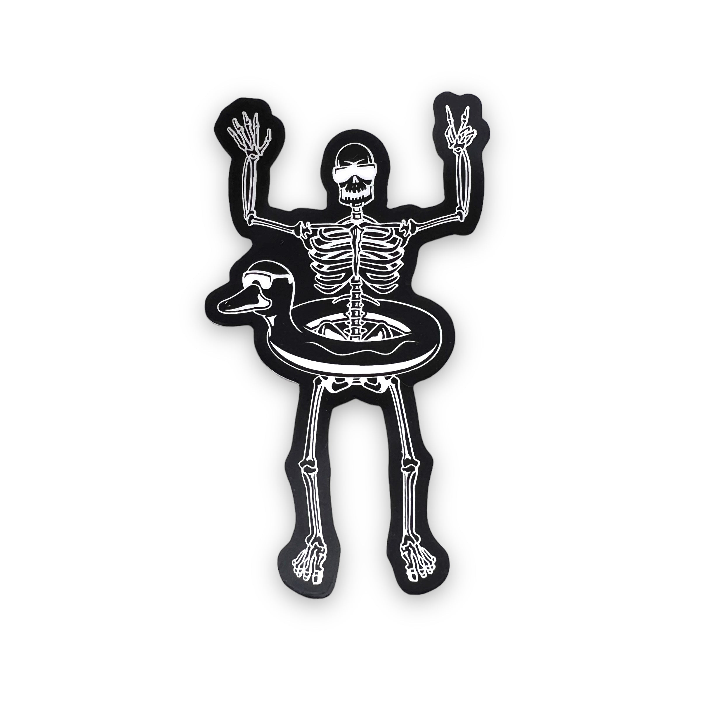 Skeleton Swimming Sticker-Sticker-208 Tees Wholesale, Idaho