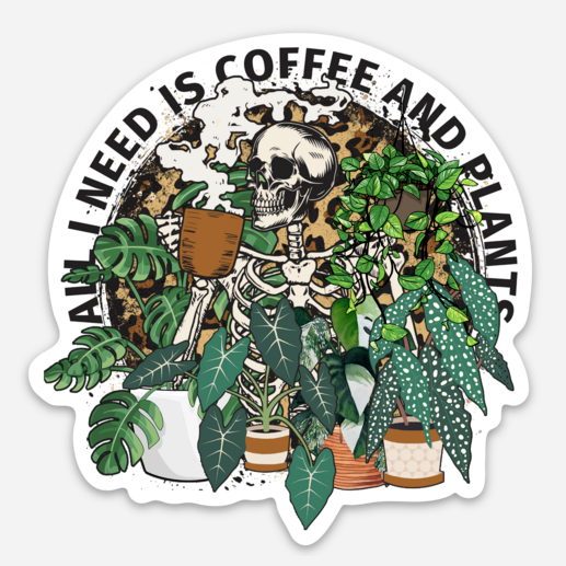 Plant Lover Vinyl Sticker for Coffee Lover-Sticker-208 Tees Wholesale, Idaho