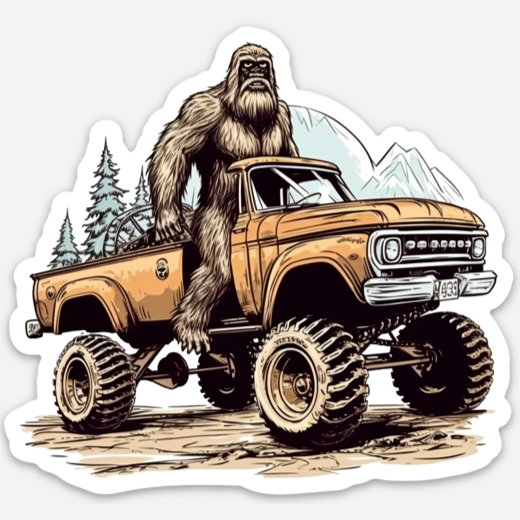 Bigfoot Sticker for Sasquatch Enthusiast-Sticker-208 Tees Wholesale, Idaho