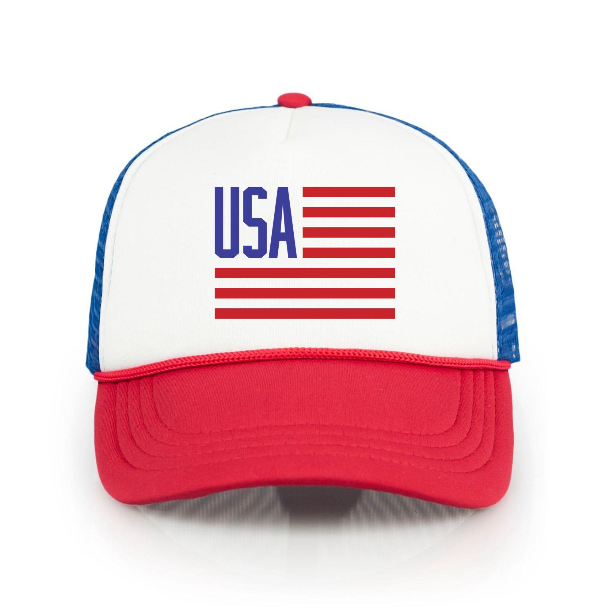 USA Flag 4th of July Trucker Hat-Hats-208 Tees Wholesale, Idaho
