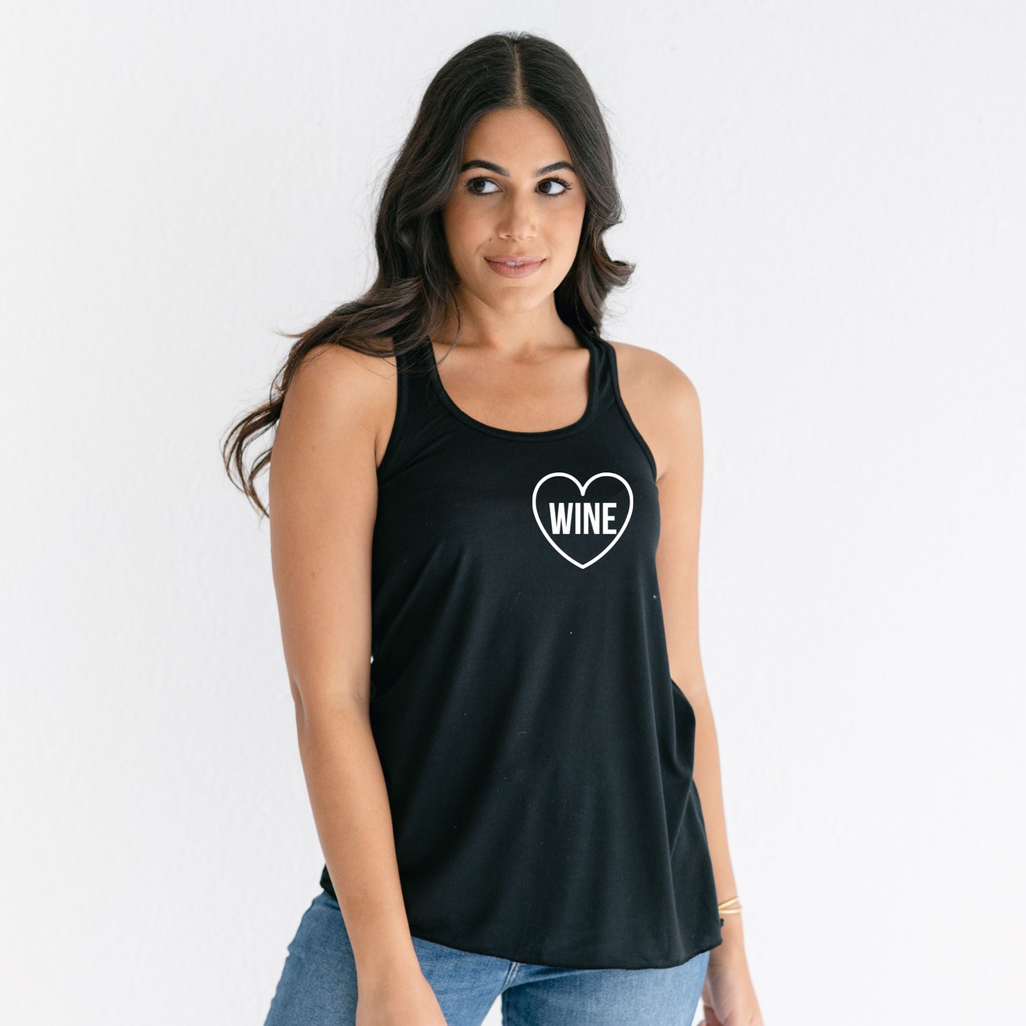 Wine Heart Tank Top-Tank Tops-208 Tees Wholesale, Idaho