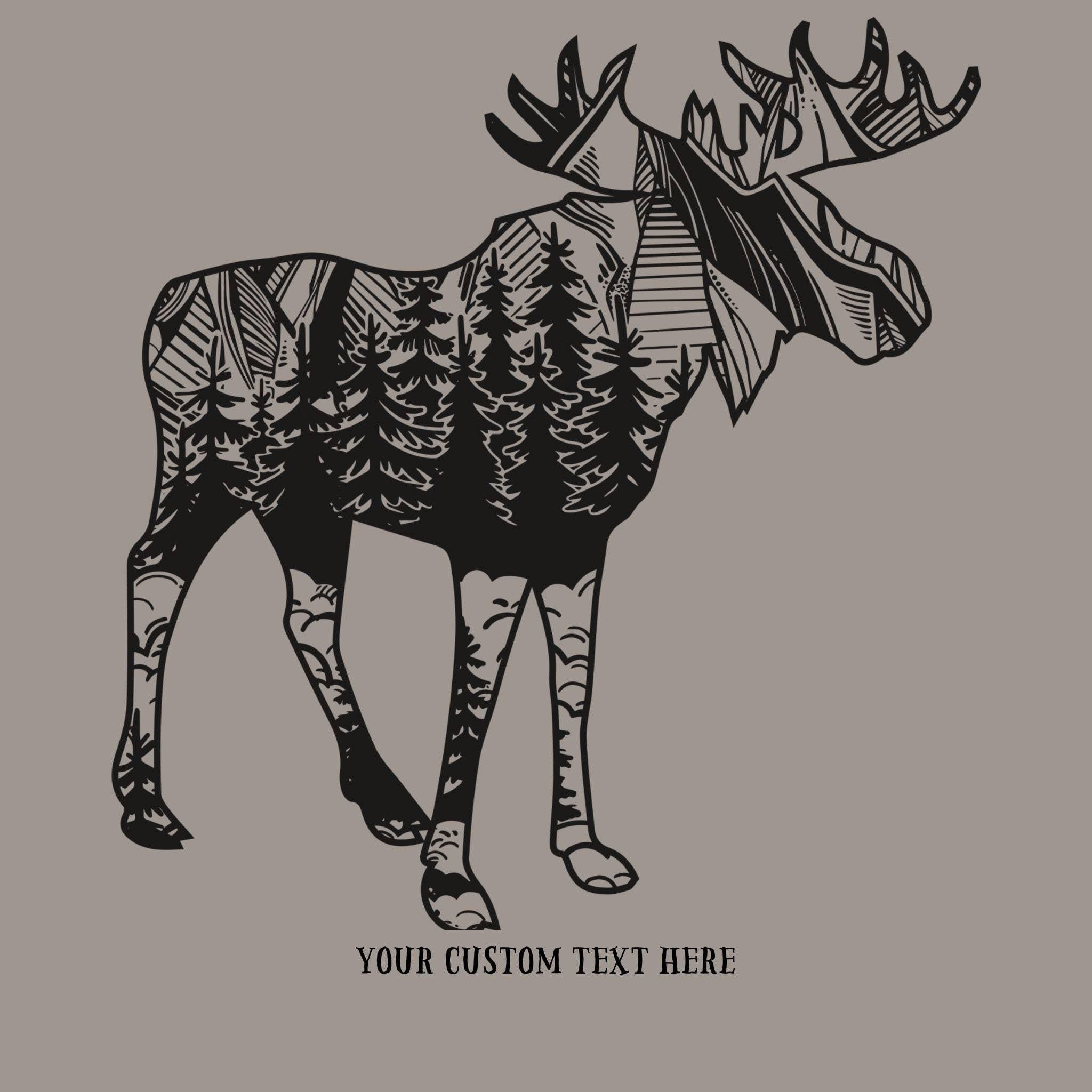 WHOLESALE Moose Outline Forest Hoodie Sweatshirt | Crewneck 024-Sweatshirts-208 Tees Wholesale, Idaho