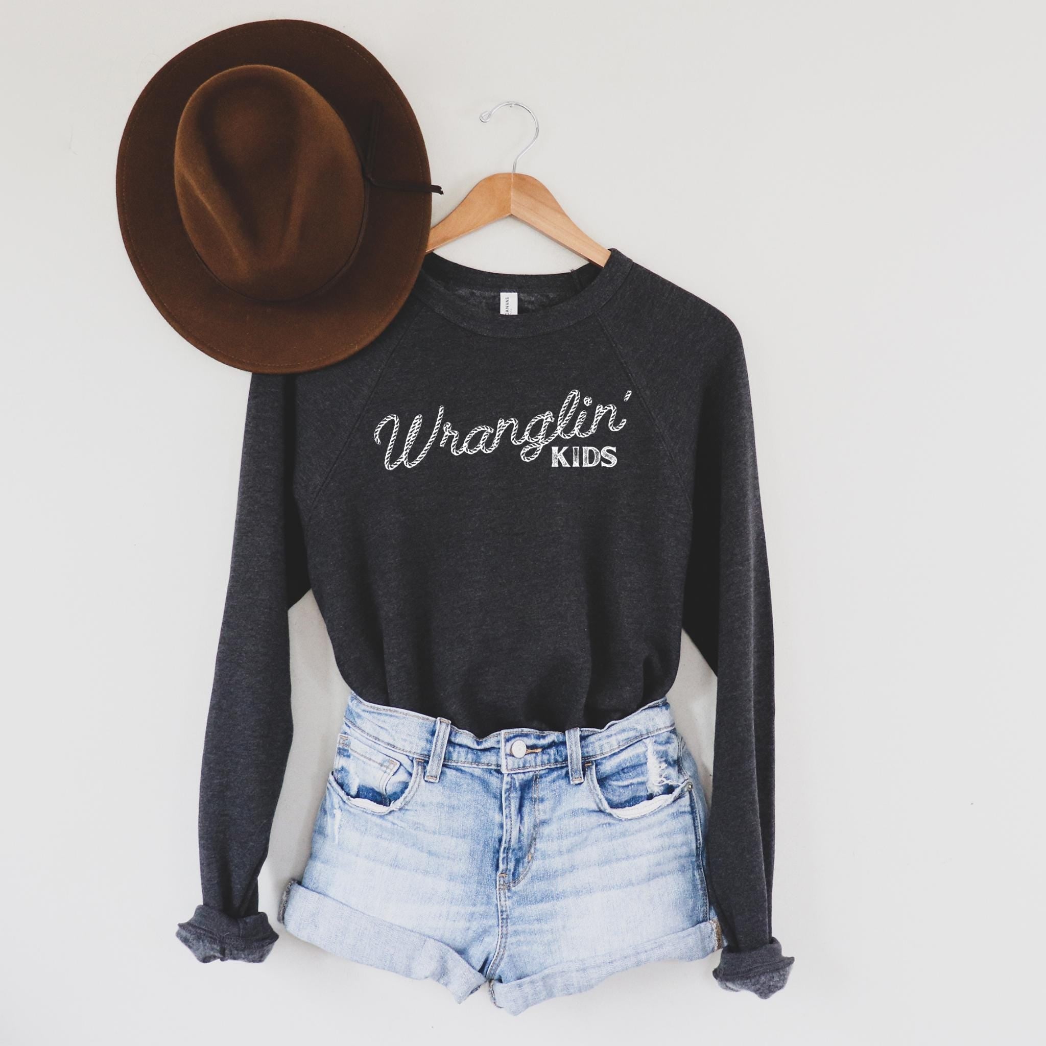 WHOLESALE Wranglin’ KidsCrewneck Sweatshirt | Hoodie 177-Sweatshirts-208 Tees Wholesale, Idaho