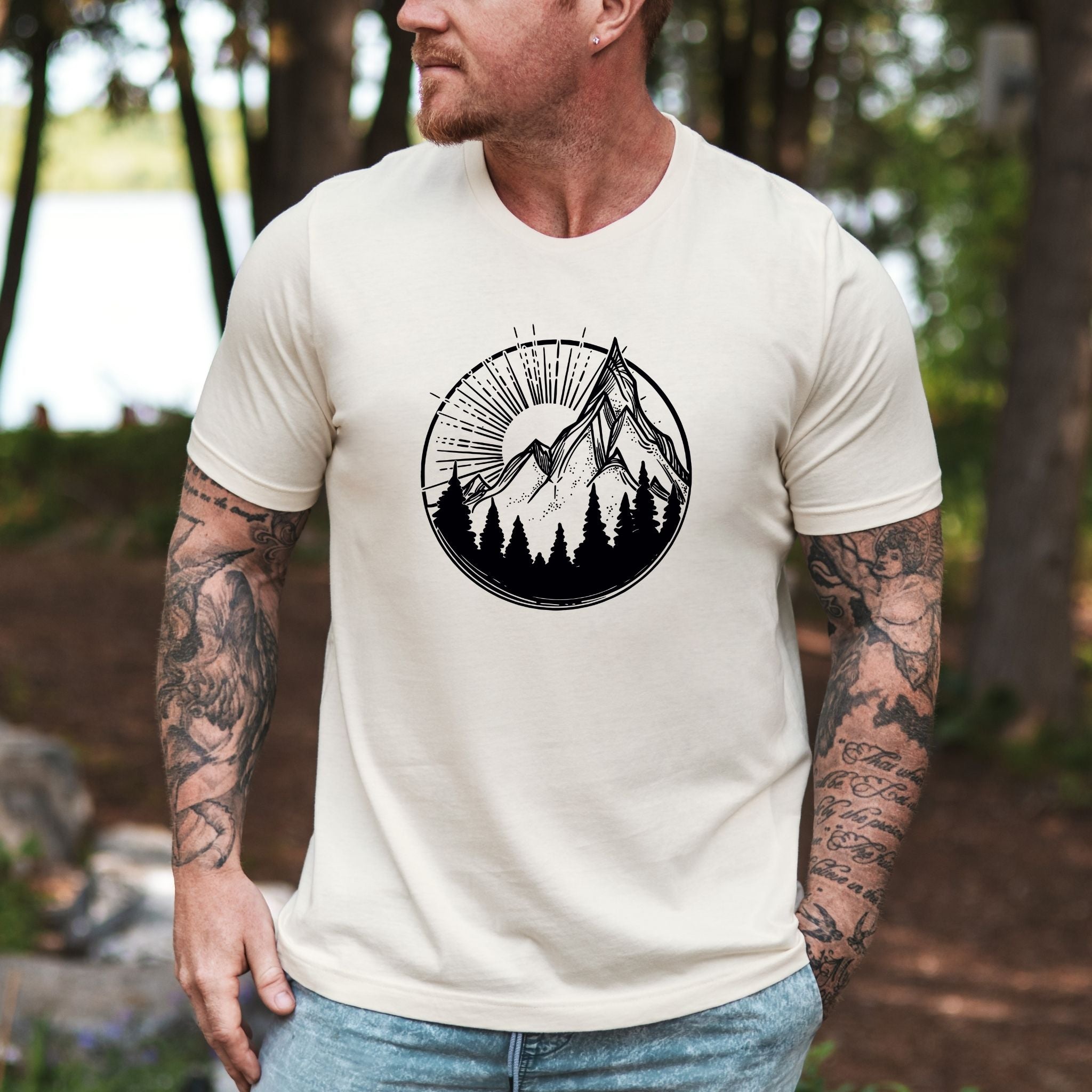 Mountain Sunrise Graphic Tee Long Sleeve 046-Graphic Tees-208 Tees Wholesale, Idaho