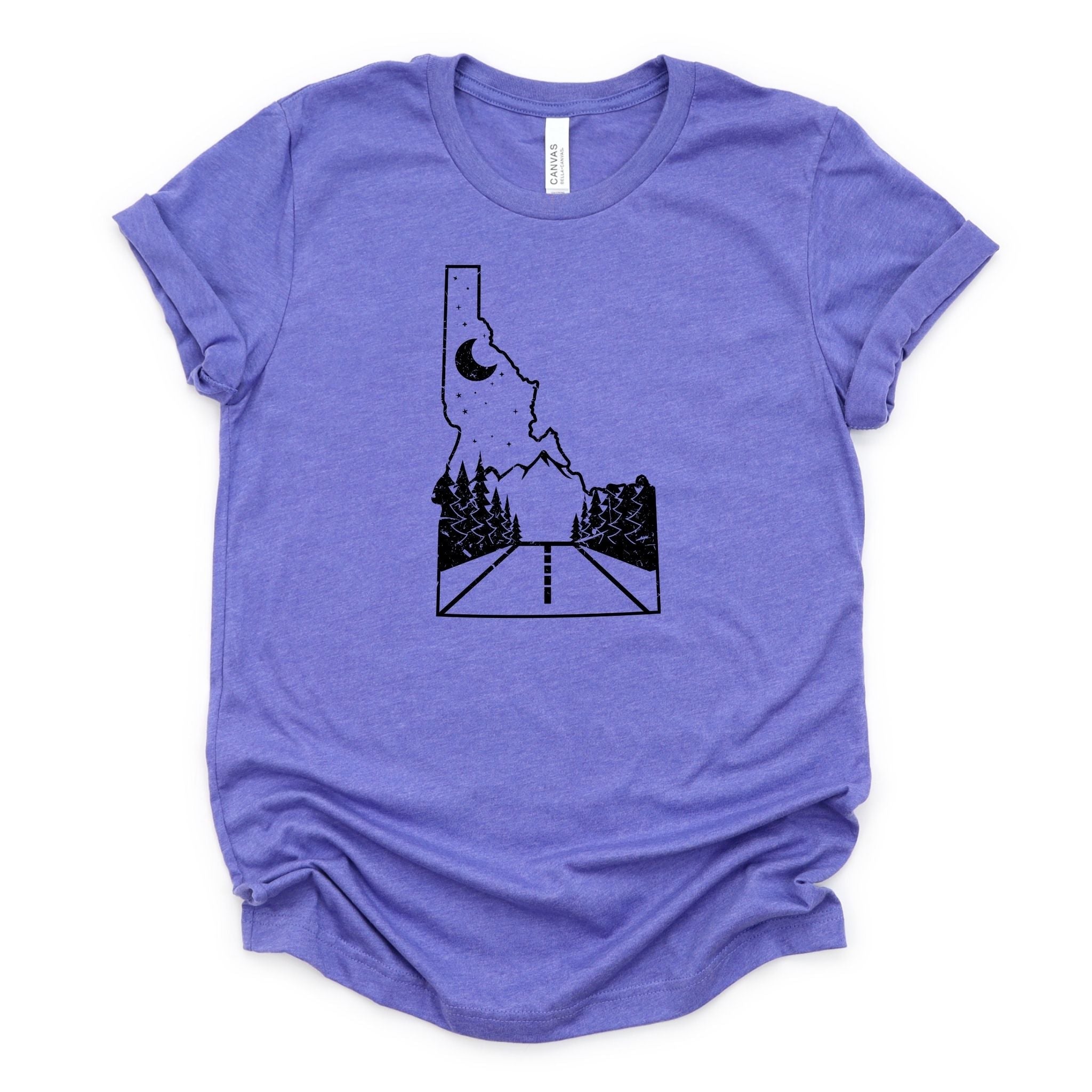 Idaho State Road Mountain Graphic Tee Long Sleeve 019-Graphic Tees-208 Tees Wholesale, Idaho