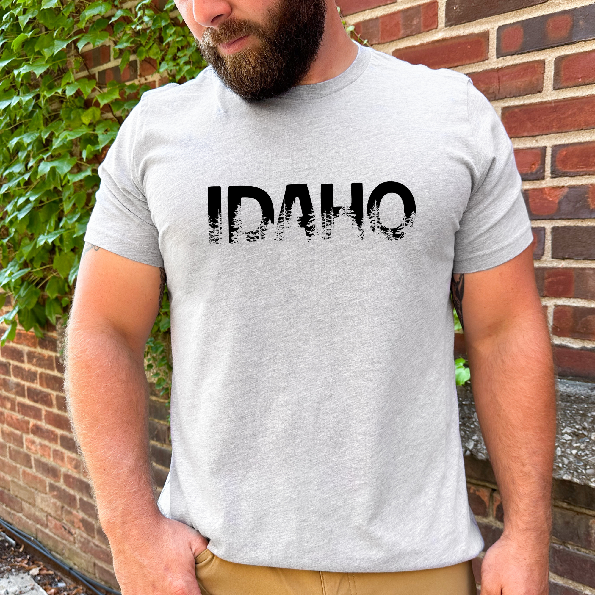 Idaho Pine Trees Graphic Tee Long Sleeve 261B-Graphic Tees-208 Tees Wholesale, Idaho