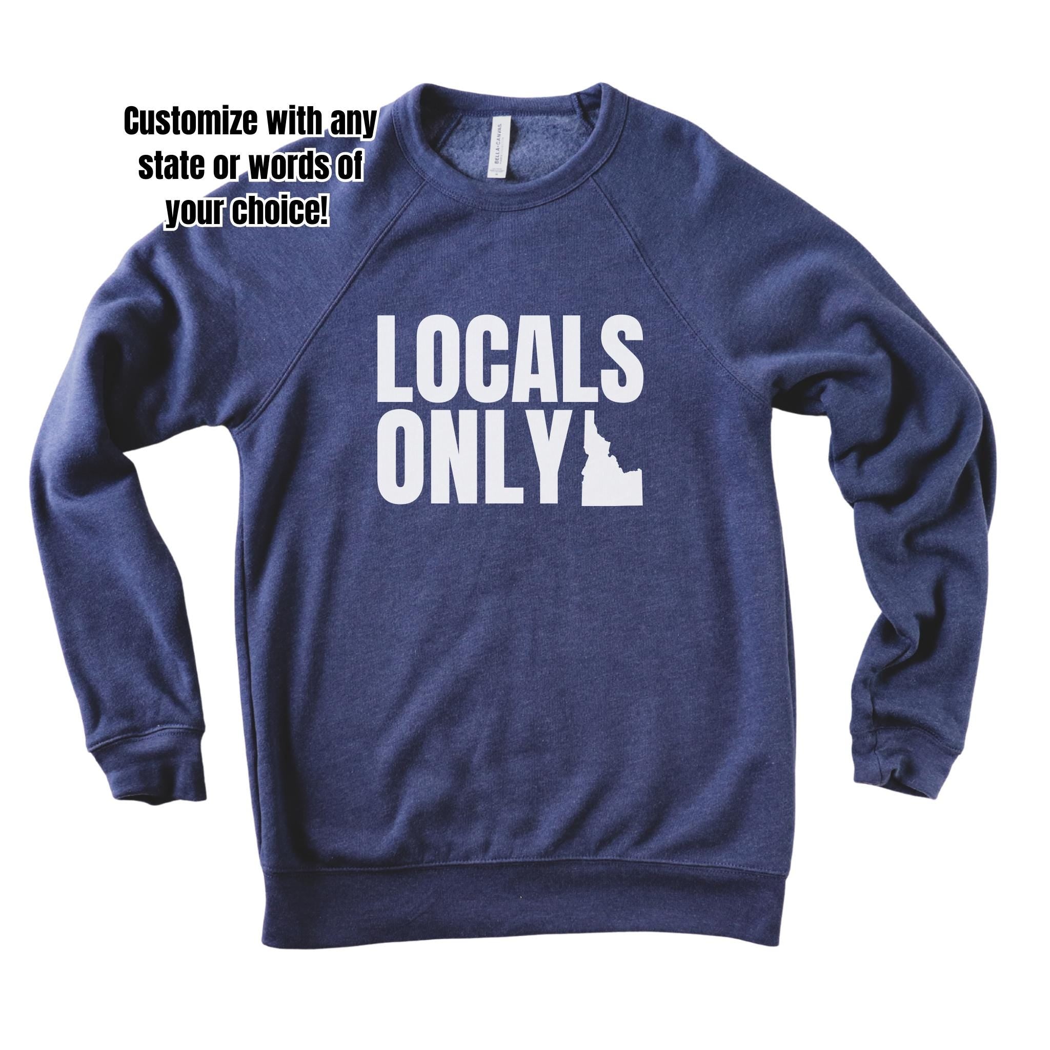 WHOLESALE Locals Only State Crewneck Sweatshirt | Hoodie 300-Sweatshirts-208 Tees Wholesale, Idaho