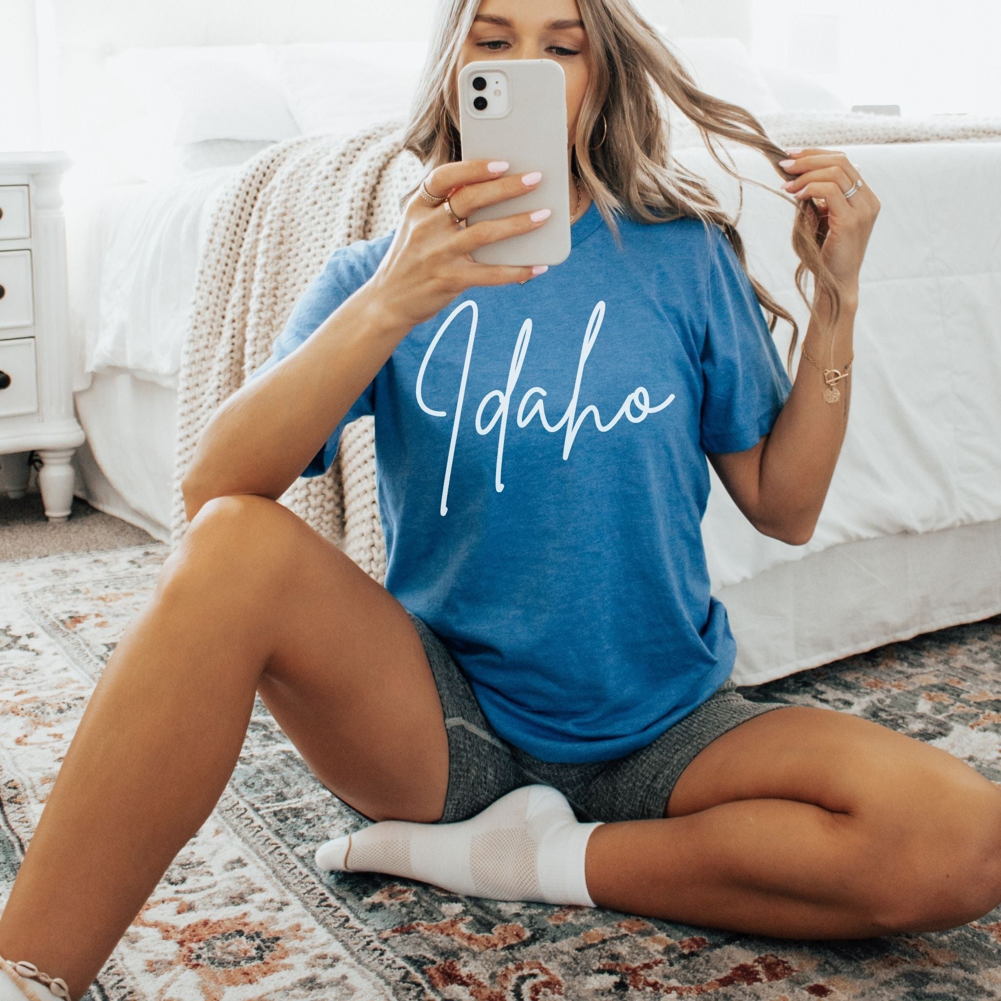 Idaho Cursive Graphic Tee 004-Graphic Tees-208 Tees Wholesale, Idaho