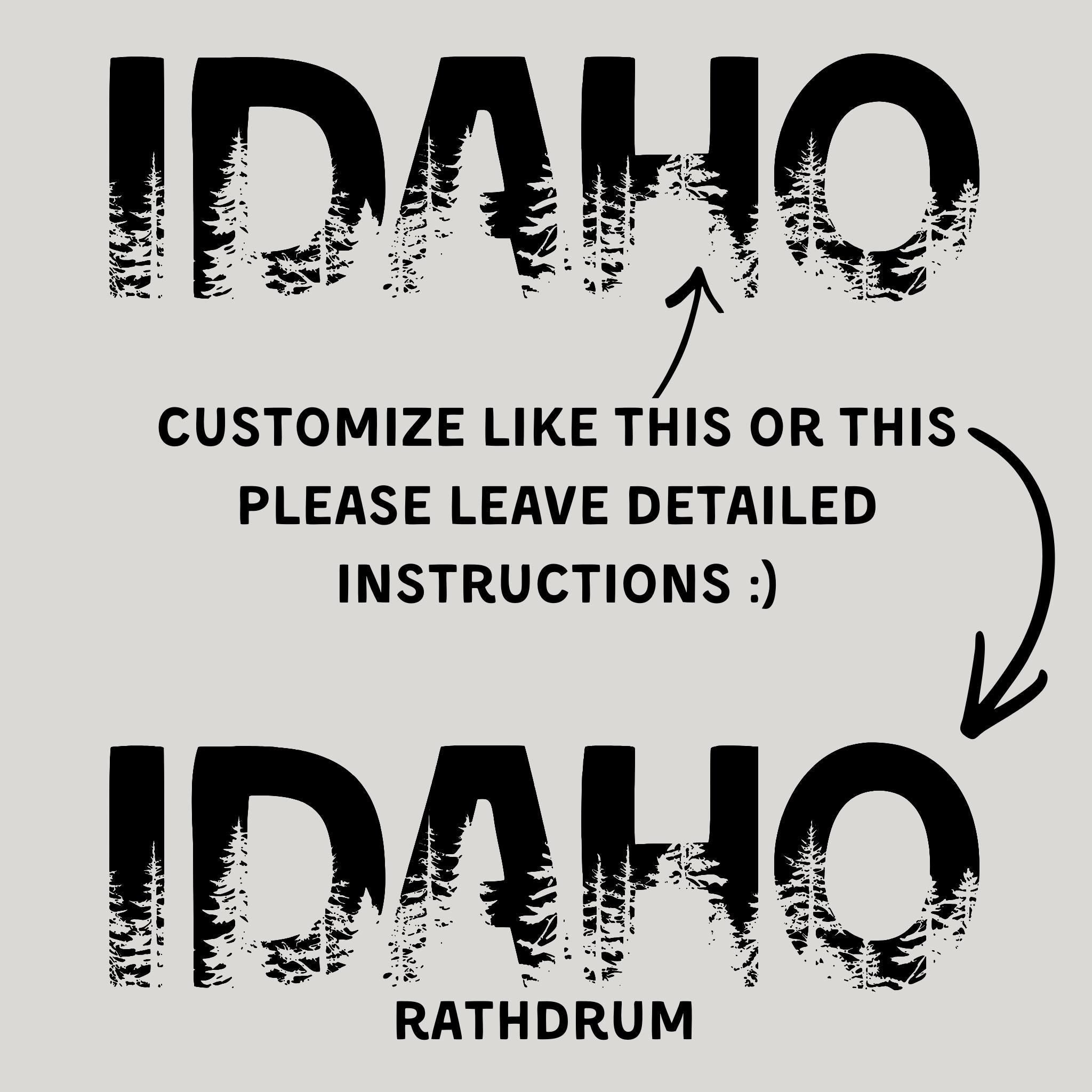 WHOLESALE Idaho Pine Trees Crewneck Sweatshirt | Hoodie 261-Sweatshirts-208 Tees Wholesale, Idaho