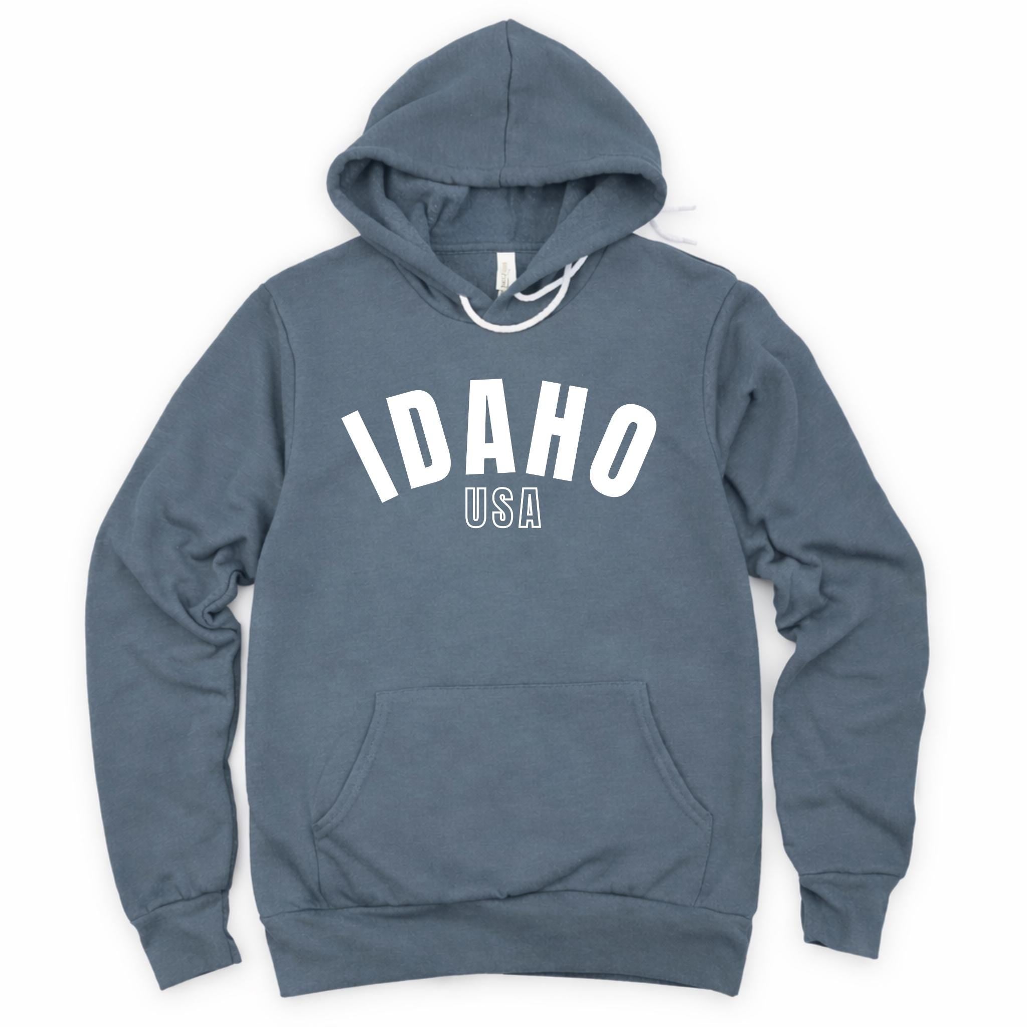 WHOLESALE Custom State Crewneck Sweatshirt | Hoodie 287 (White Ink)-Sweatshirts-208 Tees Wholesale, Idaho