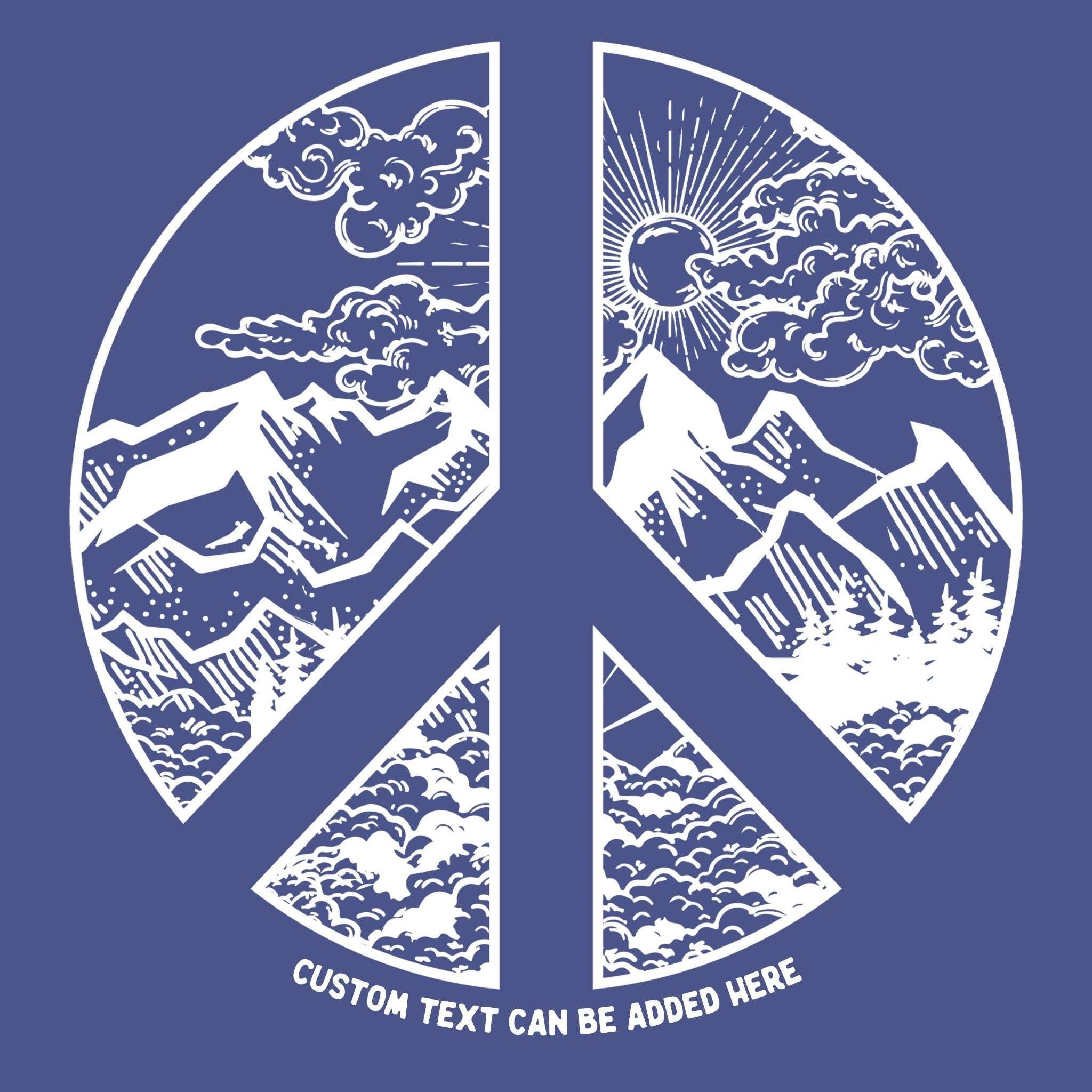WHOLESALE Peace Sign Mountain Hoodie Sweatshirt | SOO Soft 002-Sweatshirts-208 Tees Wholesale, Idaho