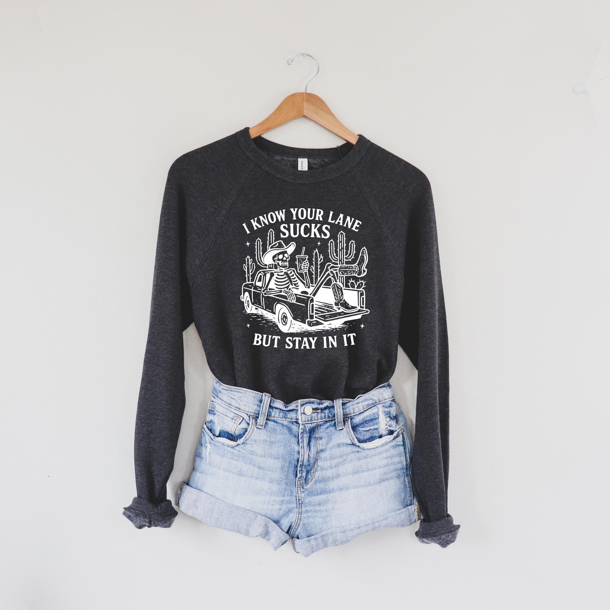 WHOLESALE Funny Skeleton Crewneck Sweatshirt | Hoodie 141-Sweatshirts-208 Tees Wholesale, Idaho