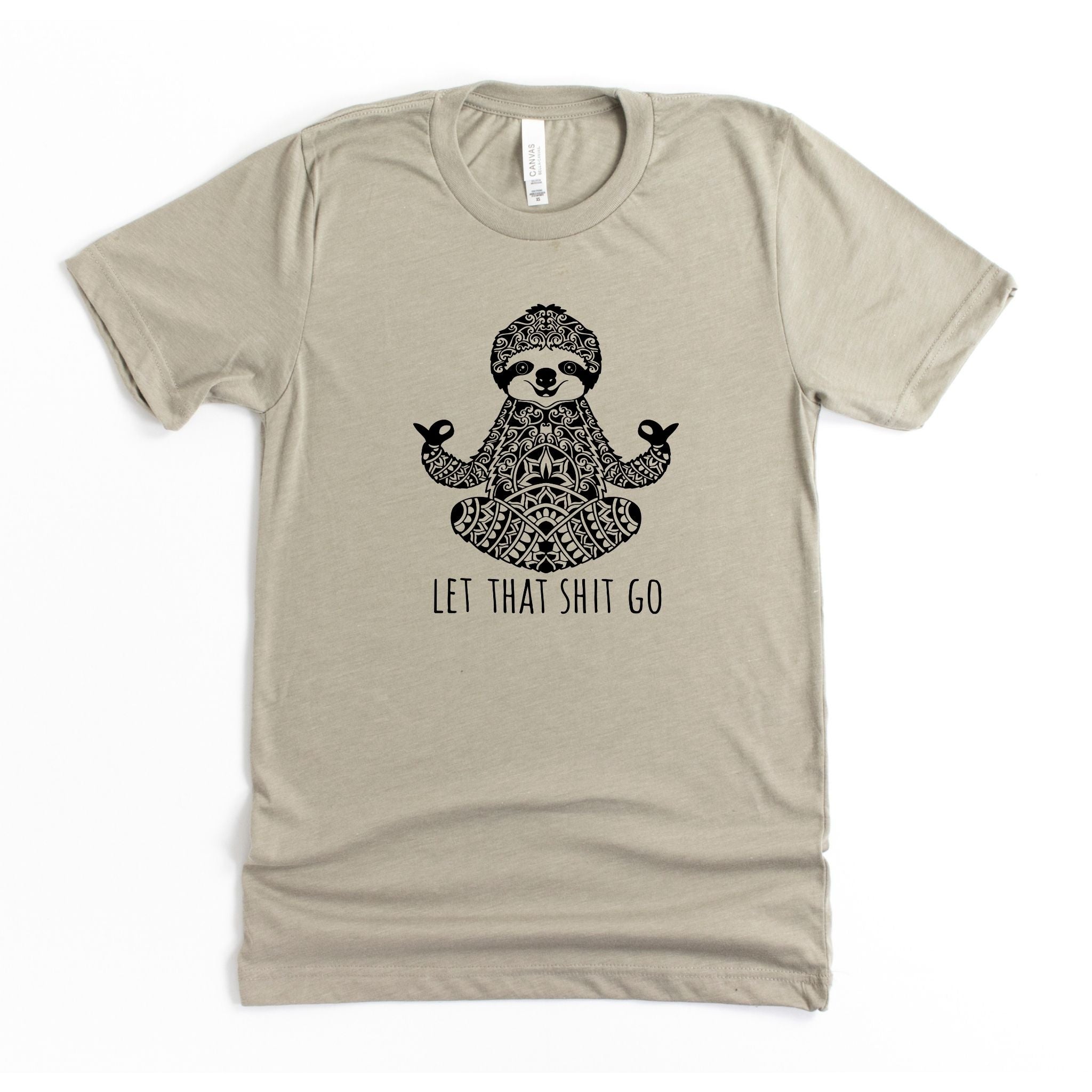 Let That Shit Go Sloth Yoga Graphic Tee Long Sleeve 045-Graphic Tees-208 Tees Wholesale, Idaho