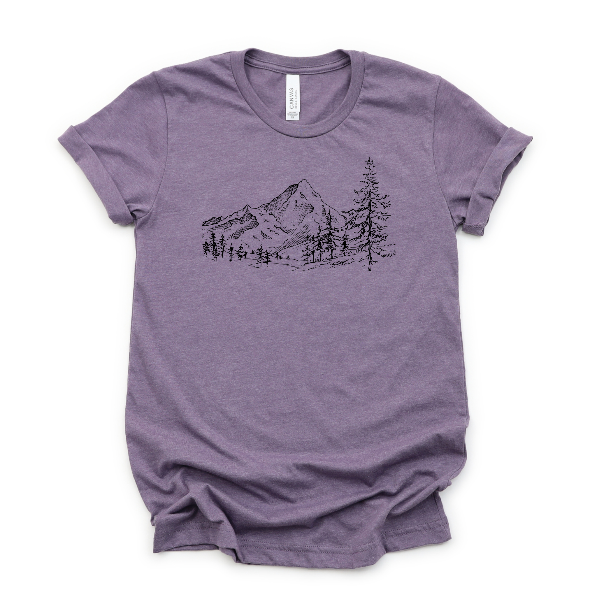 New Mountain Scene Graphic Tee Long Sleeve 314-Graphic Tees-208 Tees Wholesale, Idaho