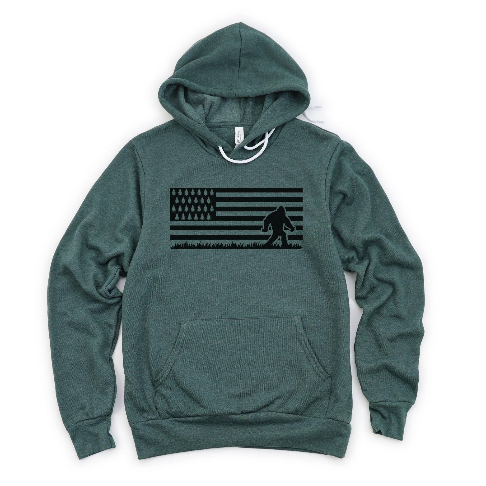 WHOLESALE Bigfoot Flag Crewneck Sweatshirt | Hoodie Sweatshirt 059-Sweatshirts-208 Tees Wholesale, Idaho