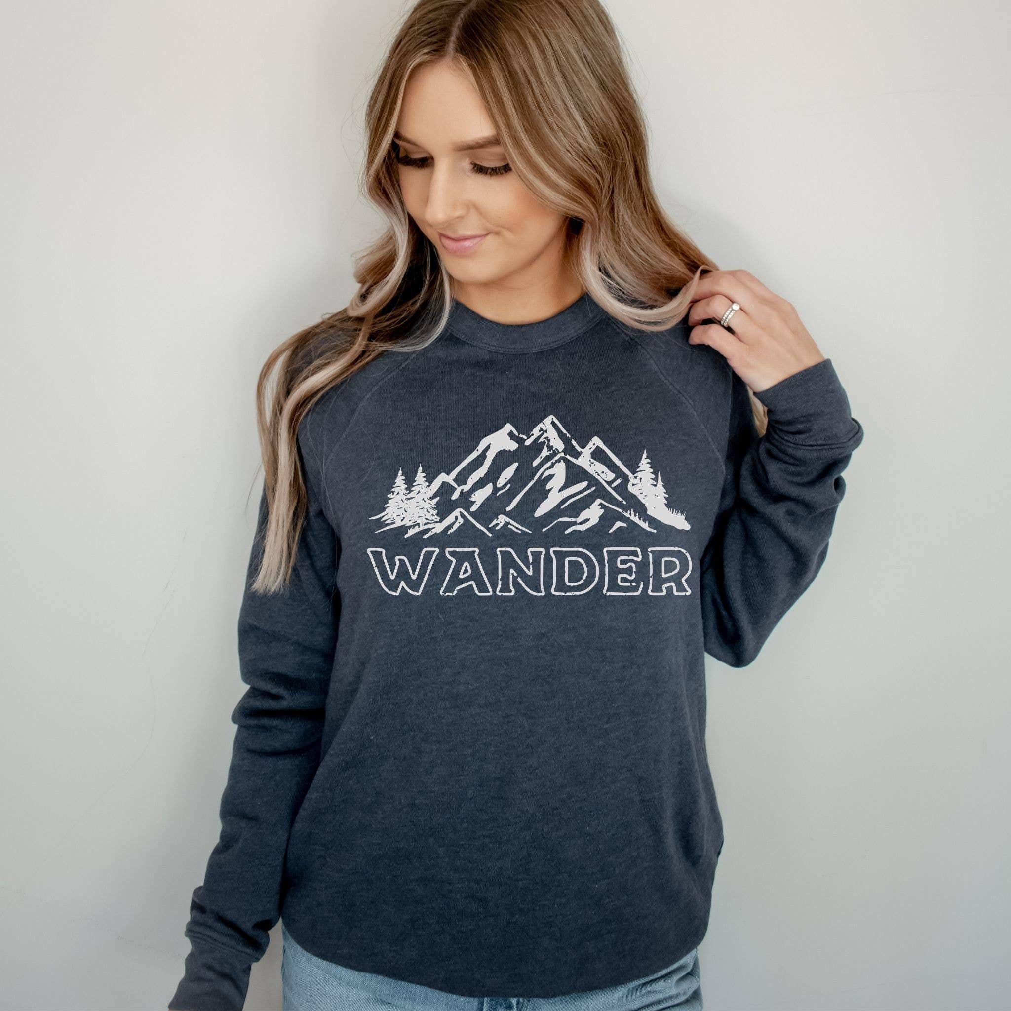 WHOLESALE Wander Mountain Scene Hoodie Sweatshirt | Crewneck 007-Sweatshirts-208 Tees Wholesale, Idaho