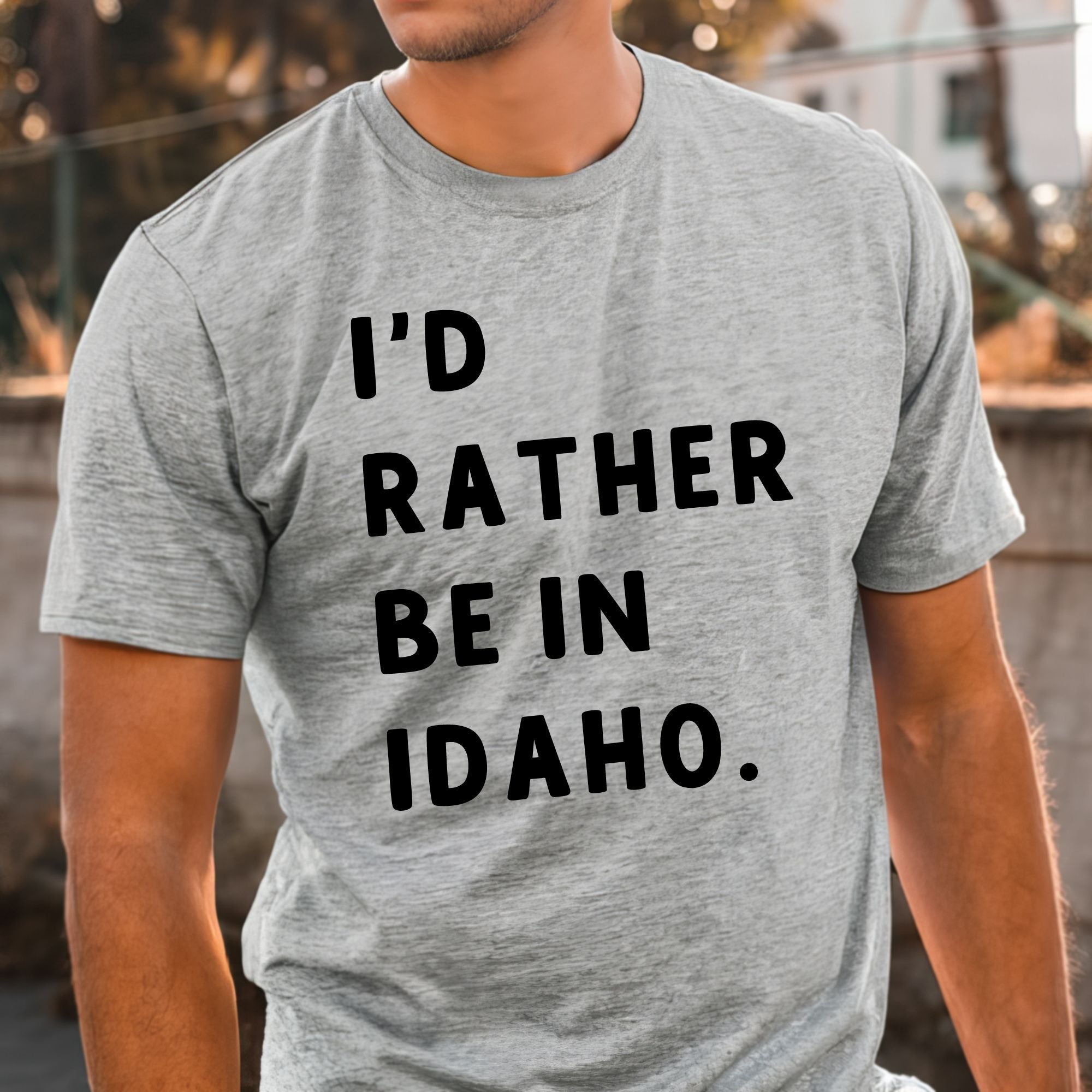 I'd Rather Be In Idaho Graphic Tee Long Sleeve 280-Graphic Tees-208 Tees Wholesale, Idaho