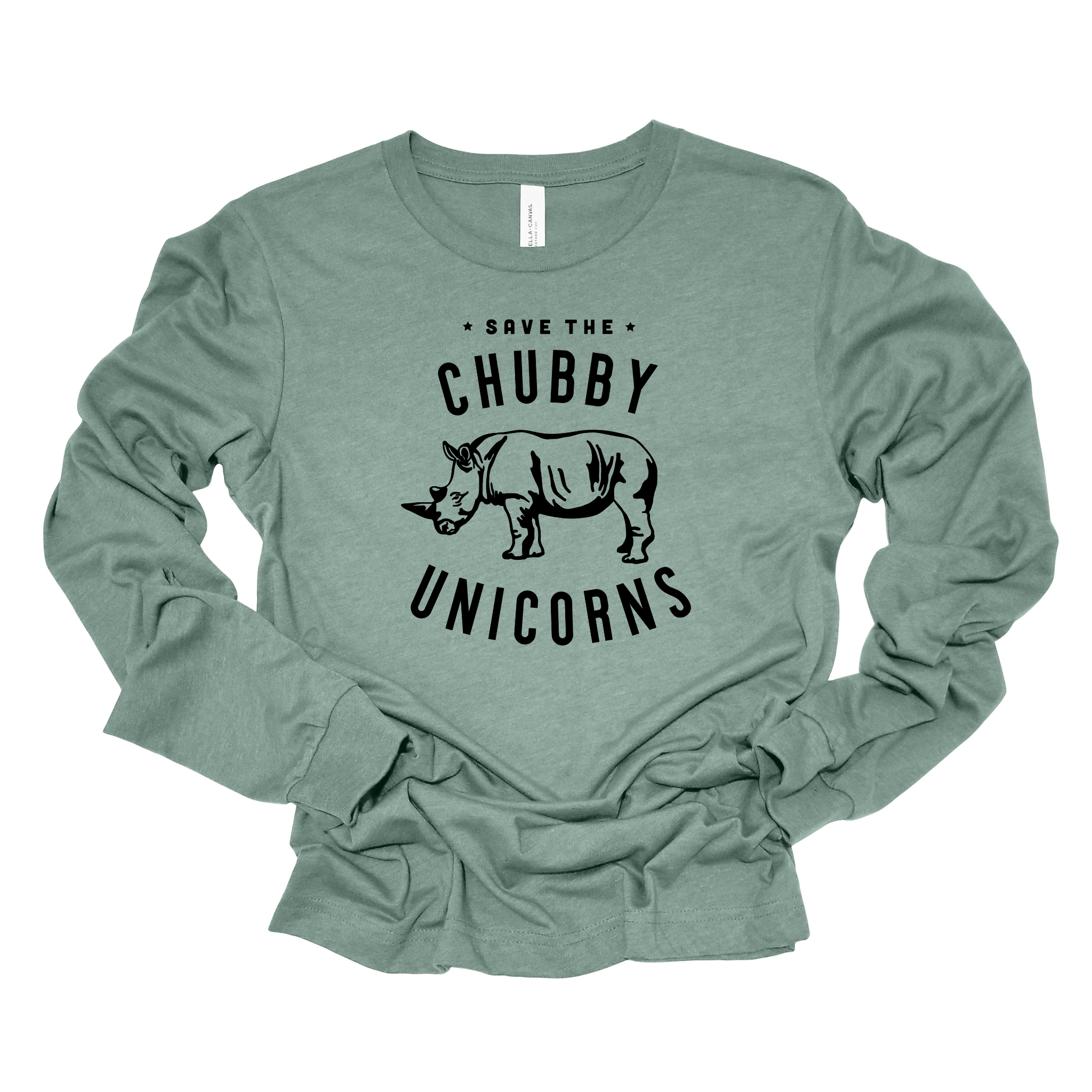 Save the Chubby Unicorns Graphic Tee Long Sleeve 040-Graphic Tees-208 Tees Wholesale, Idaho