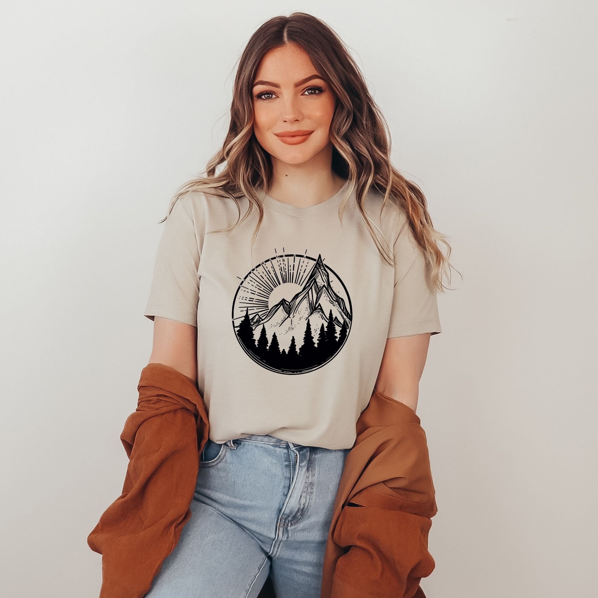 Mountain Sunrise Graphic Tee Long Sleeve 046-Graphic Tees-208 Tees Wholesale, Idaho