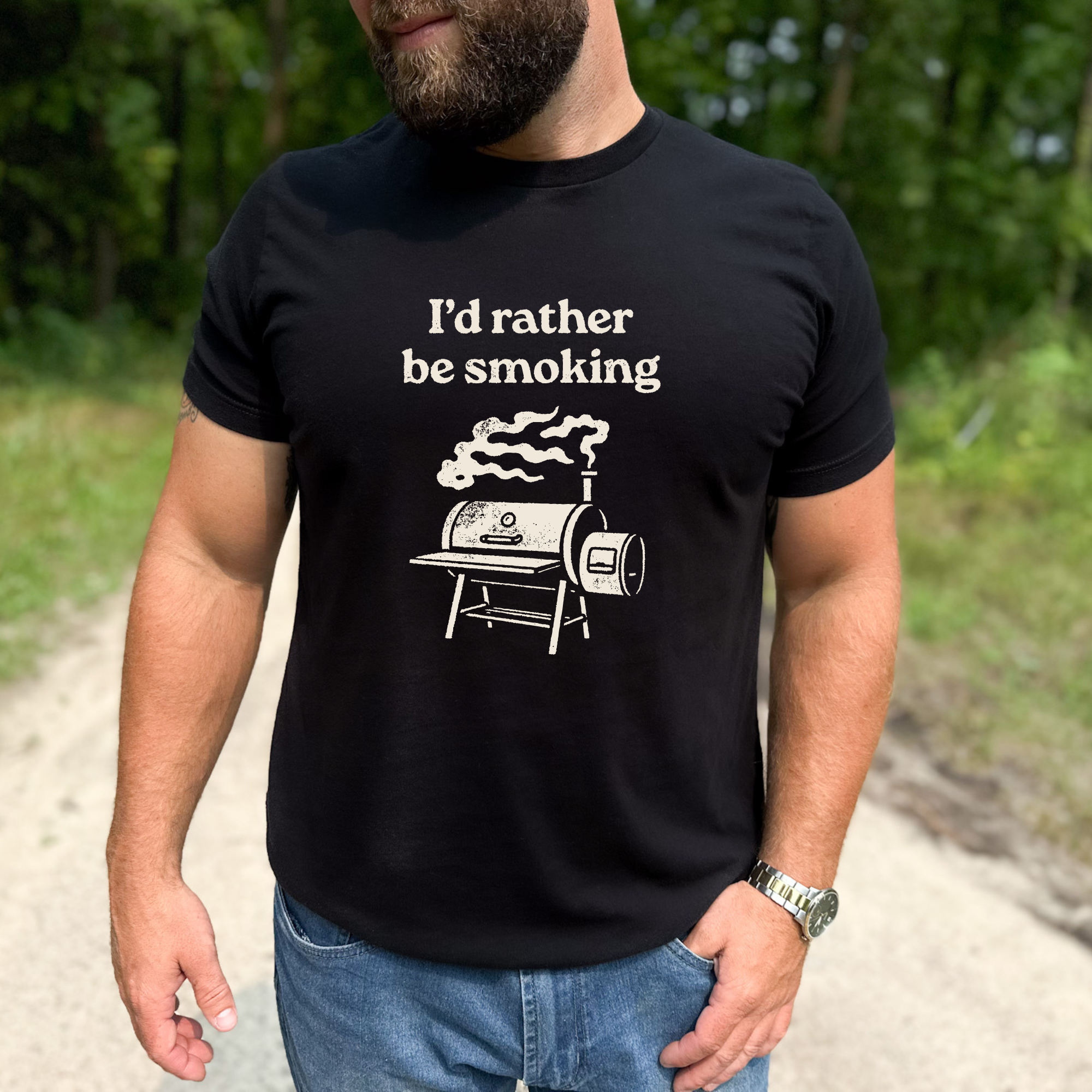 I'd Rather Be Smoking Shirt Graphic Tee 167-Graphic Tees-208 Tees Wholesale, Idaho