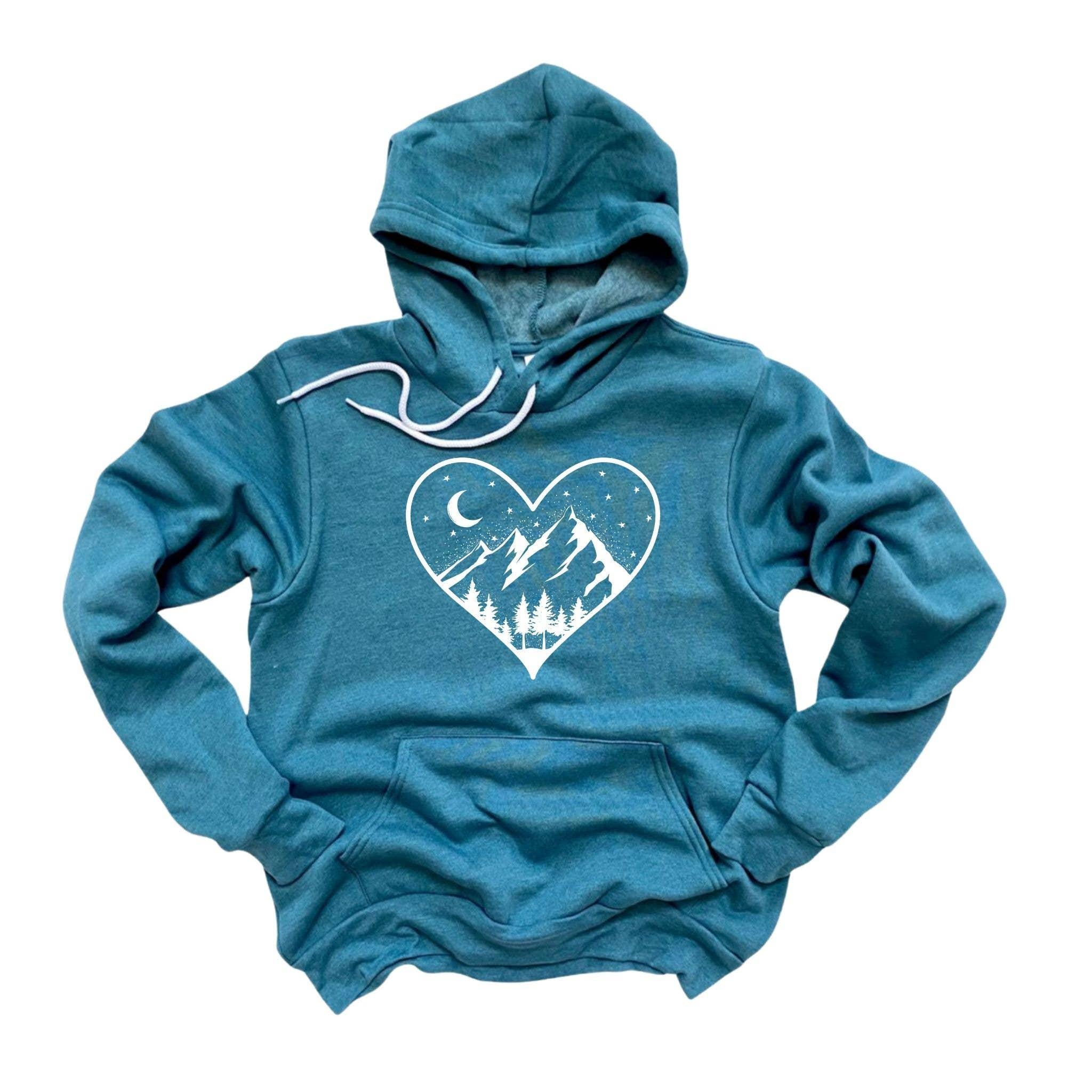 WHOLESALE Mountain Heart Crewneck Sweatshirt | Outdoors Hoodie 067-Sweatshirts-208 Tees Wholesale, Idaho