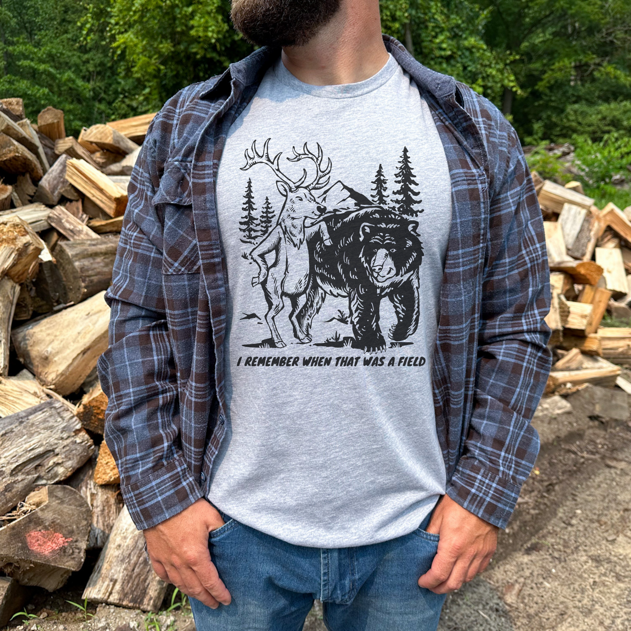 I Remember When That Was A Field Graphic Tee Long Sleeve 306-Graphic Tees-208 Tees Wholesale, Idaho