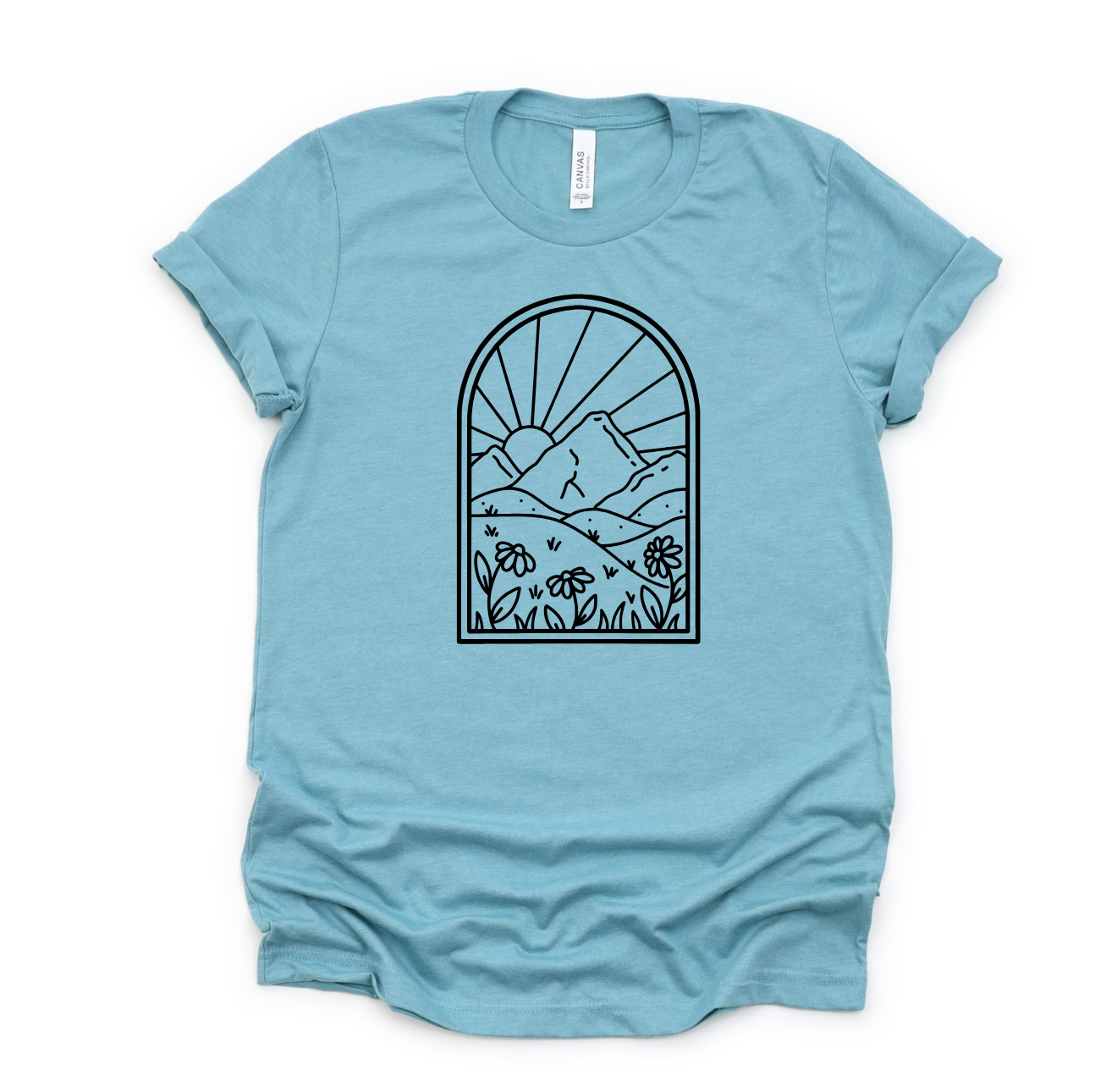 Simple Floral Nature Scene Graphic Tee Long Sleeve 289-Graphic Tees-208 Tees Wholesale, Idaho