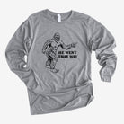 Bigfoot Pointing 'He Went That Way' Sasquatch Long Sleeve *UNISEX FIT*-Long Sleeves-208 Tees Wholesale, Idaho