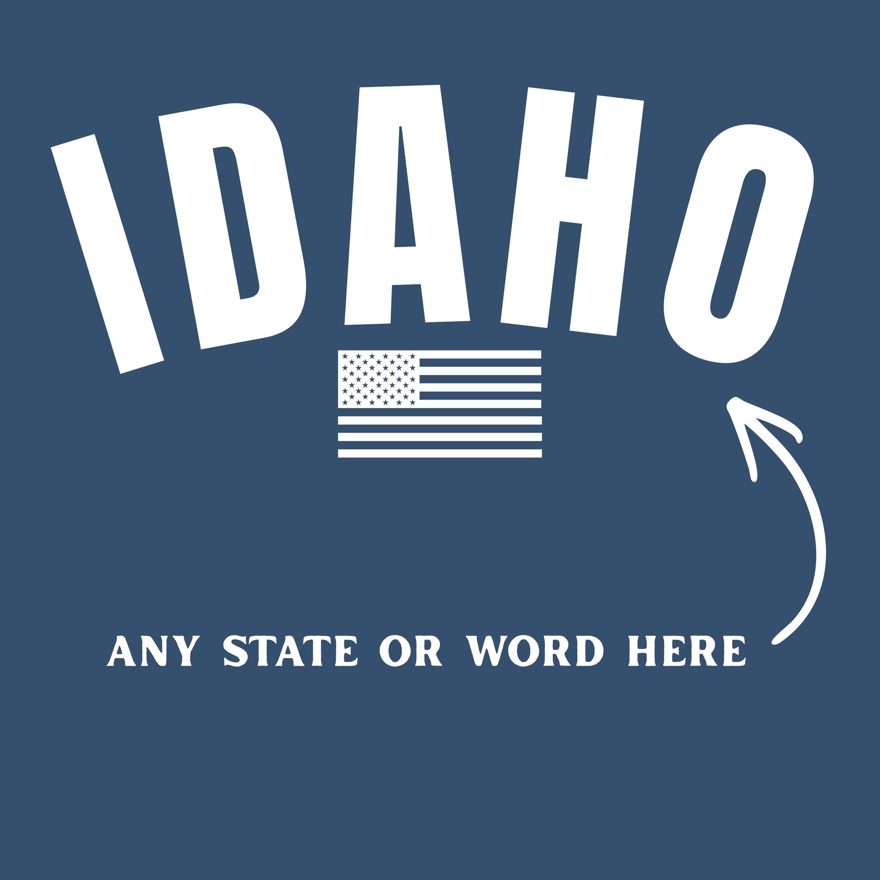 WHOLESALE Custom State Crewneck Sweatshirt | Hoodie 299 (White Ink)-Sweatshirts-208 Tees Wholesale, Idaho