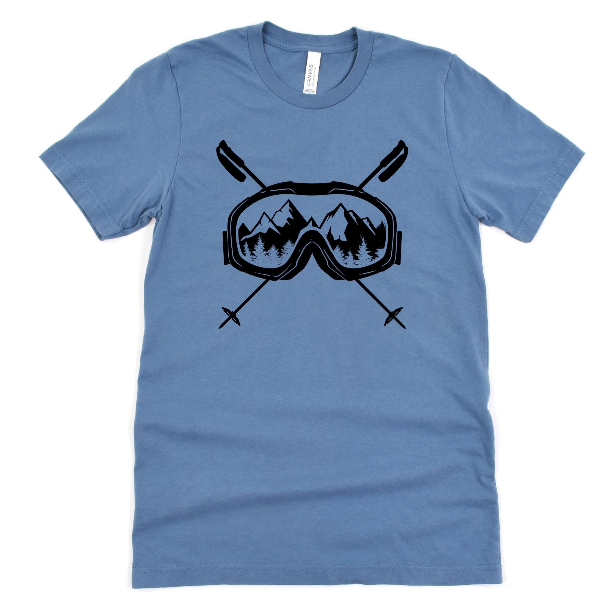 Ski Goggles Mountain View Graphic Tee Long Sleeve 030-Graphic Tees-208 Tees Wholesale, Idaho