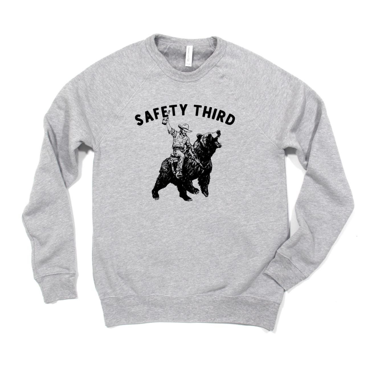 WHOLESALE Safety Third Bear Rider Crewneck | Hoodie Sweatshirt 281-Sweatshirts-208 Tees Wholesale, Idaho